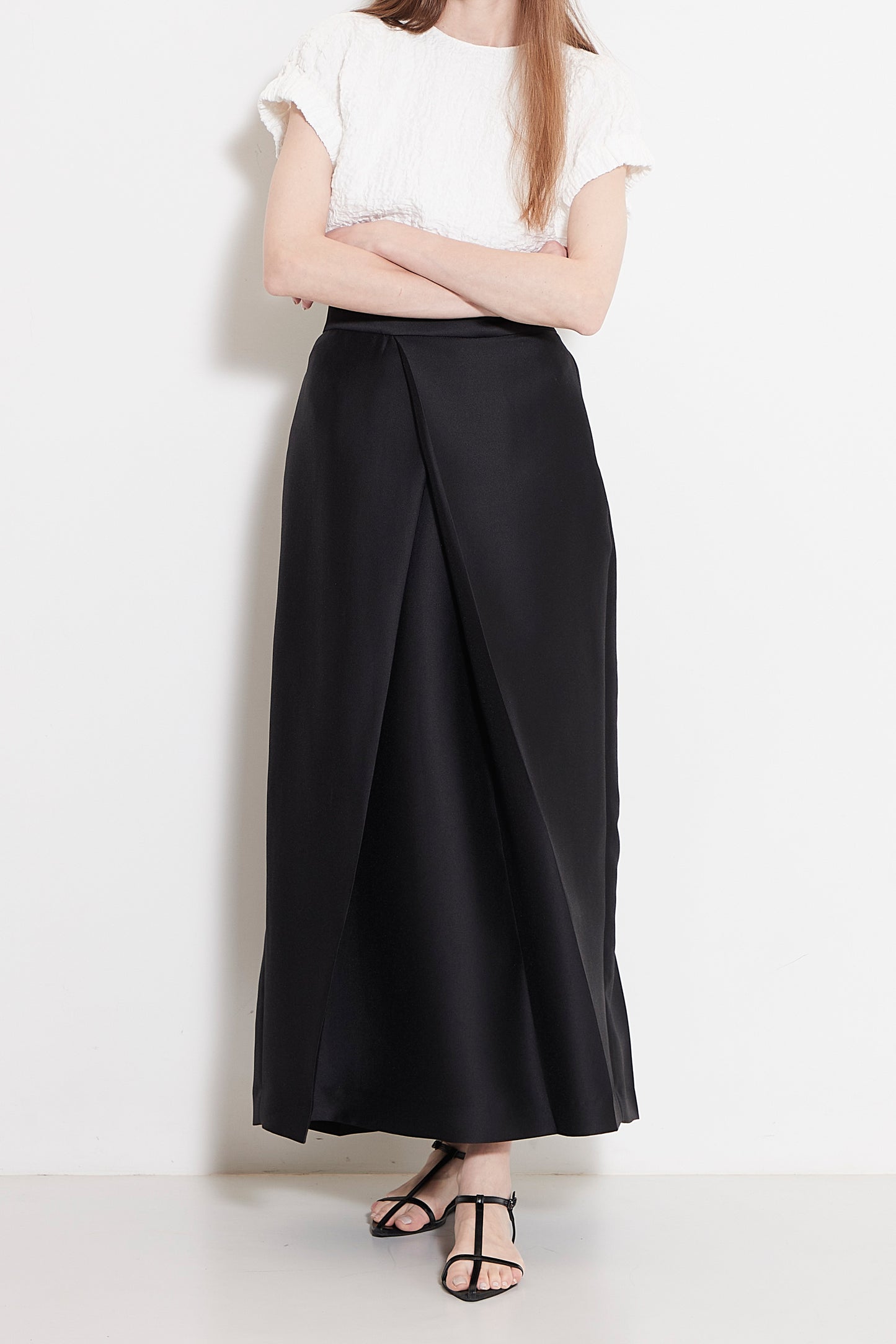 Gather sleeve jacquard Blouse