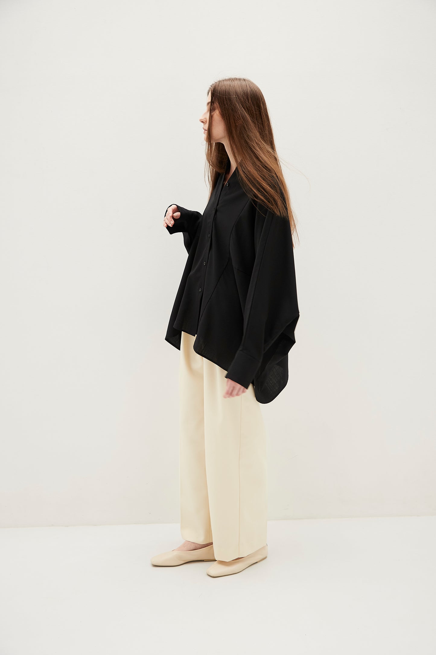 Poplin Drape Blouse