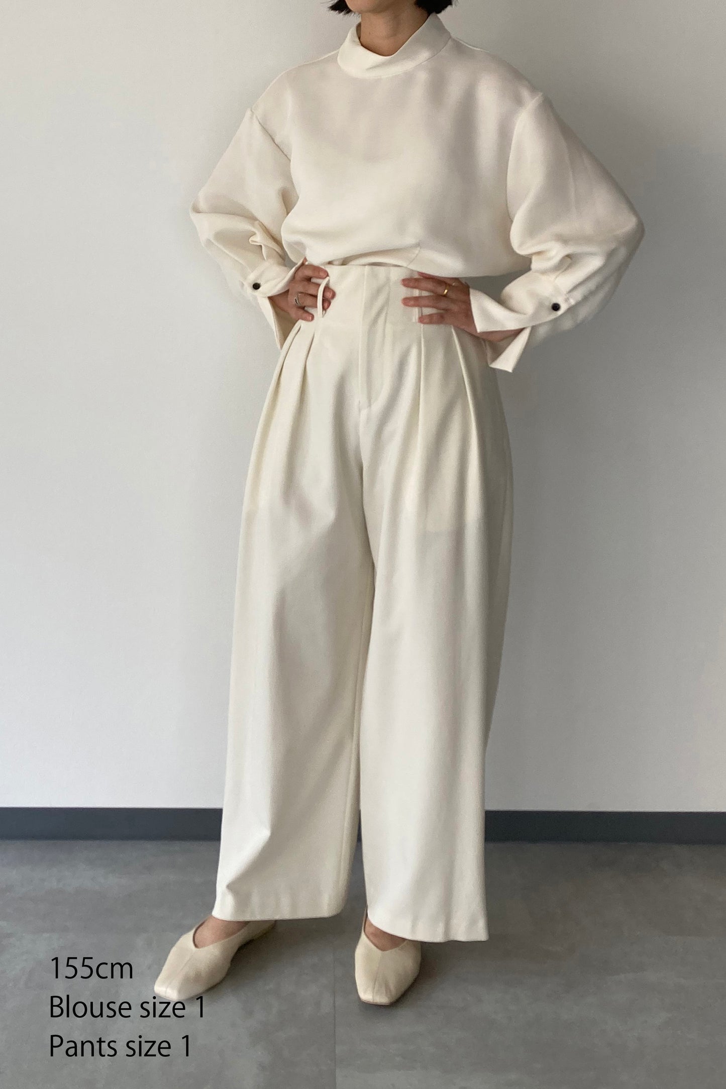 Stand Collar Cocoon Blouse