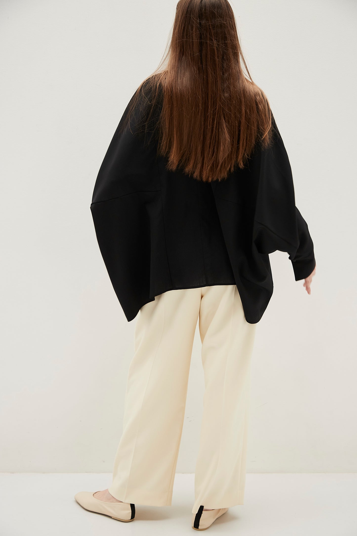 Poplin Drape Blouse
