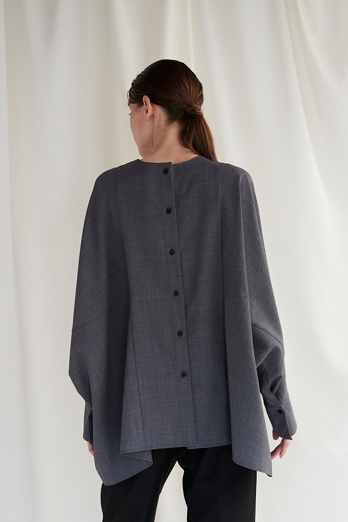 Poplin Drape Blouse
