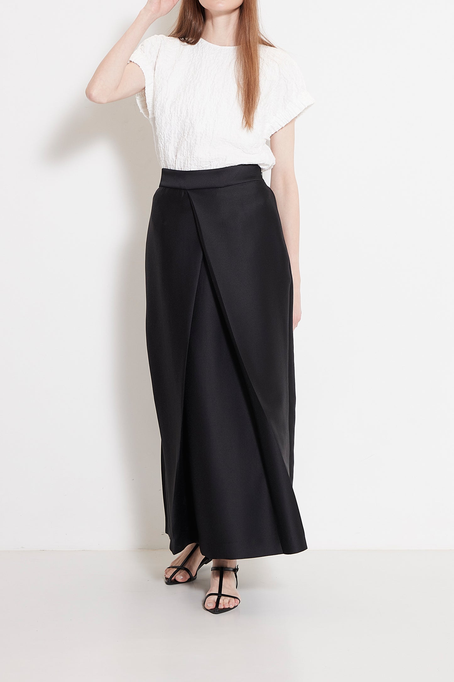 Gather sleeve jacquard Blouse