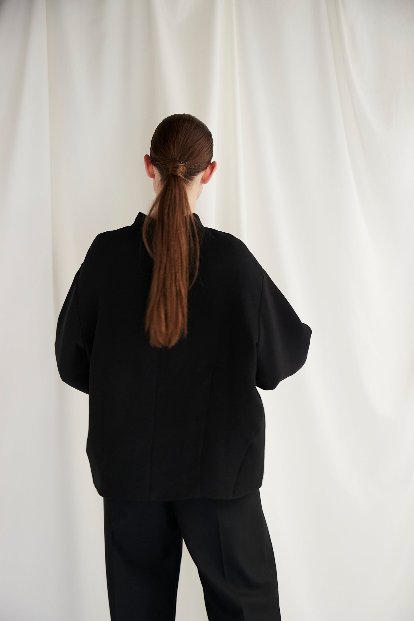 Stand Collar Cocoon Blouse