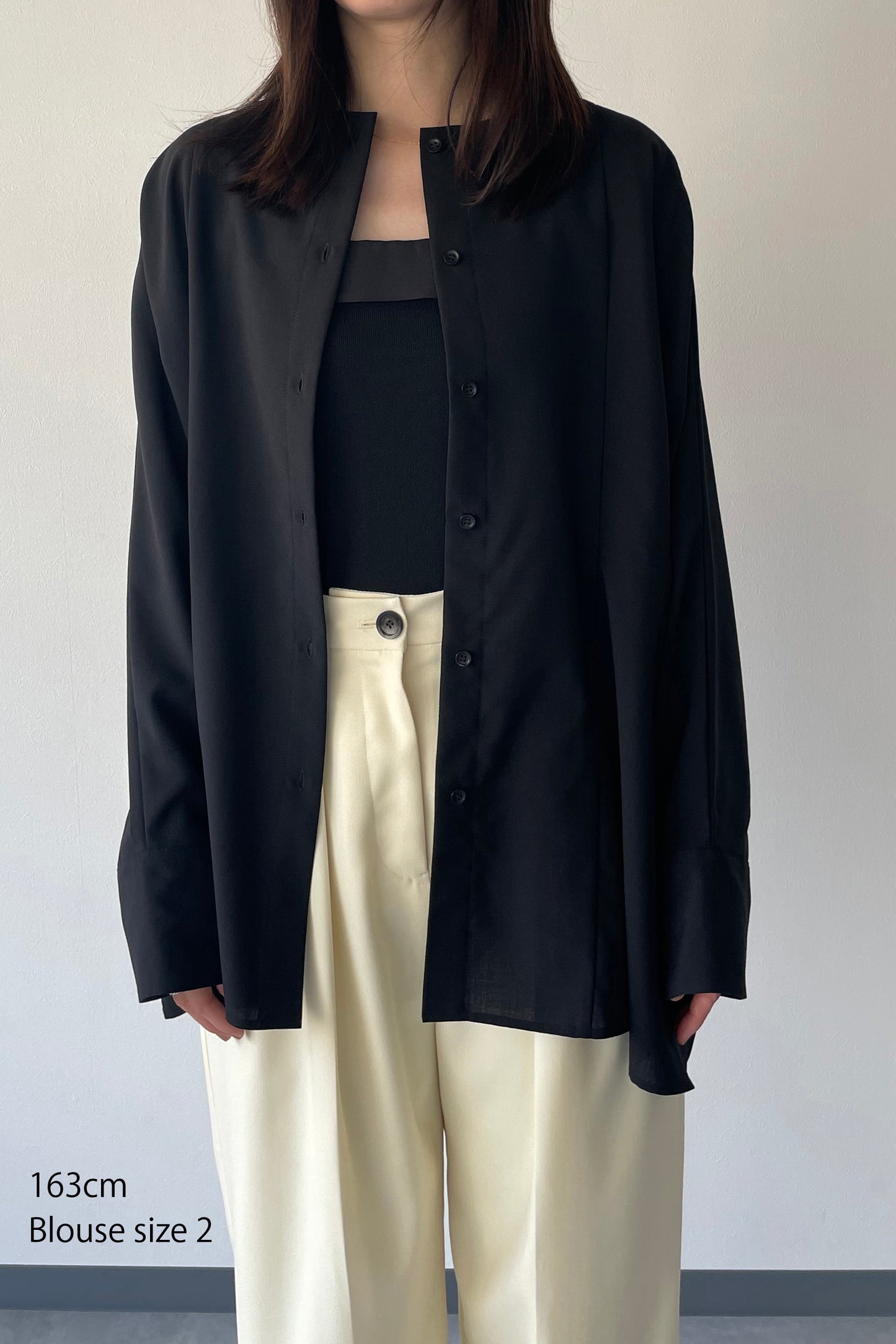 Poplin Drape Blouse