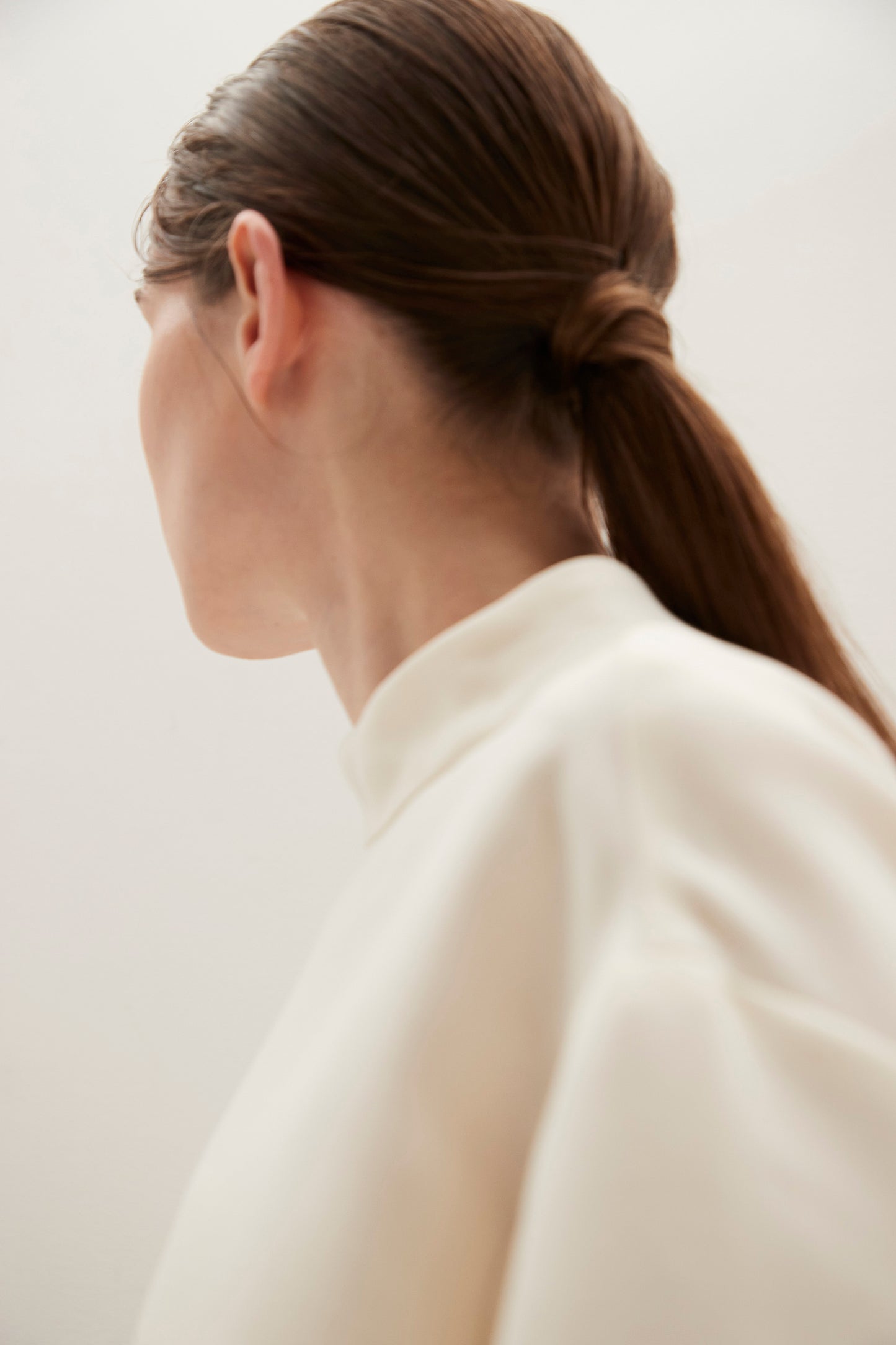 Stand Collar Cocoon Blouse