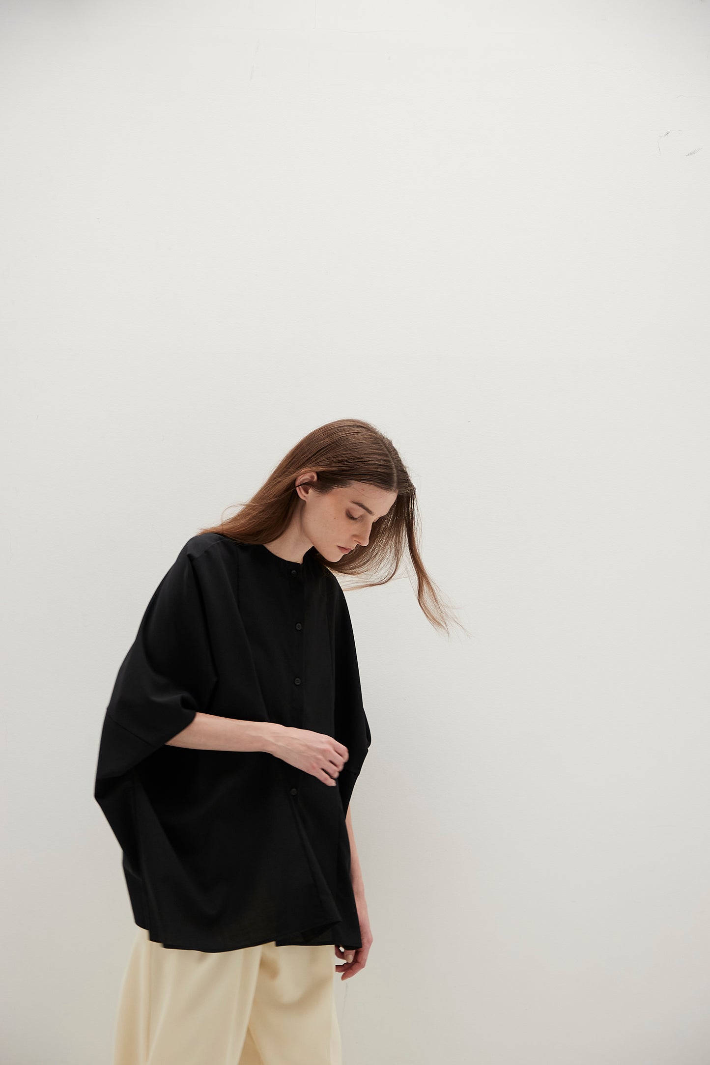 Poplin Drape Blouse