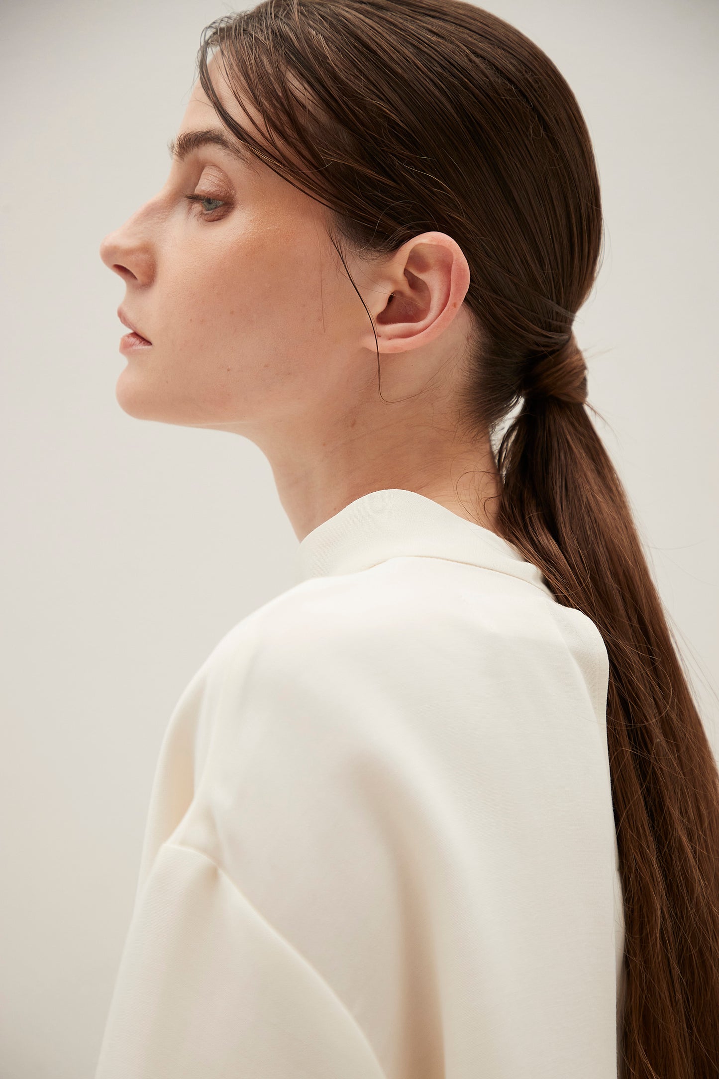 Stand Collar Cocoon Blouse