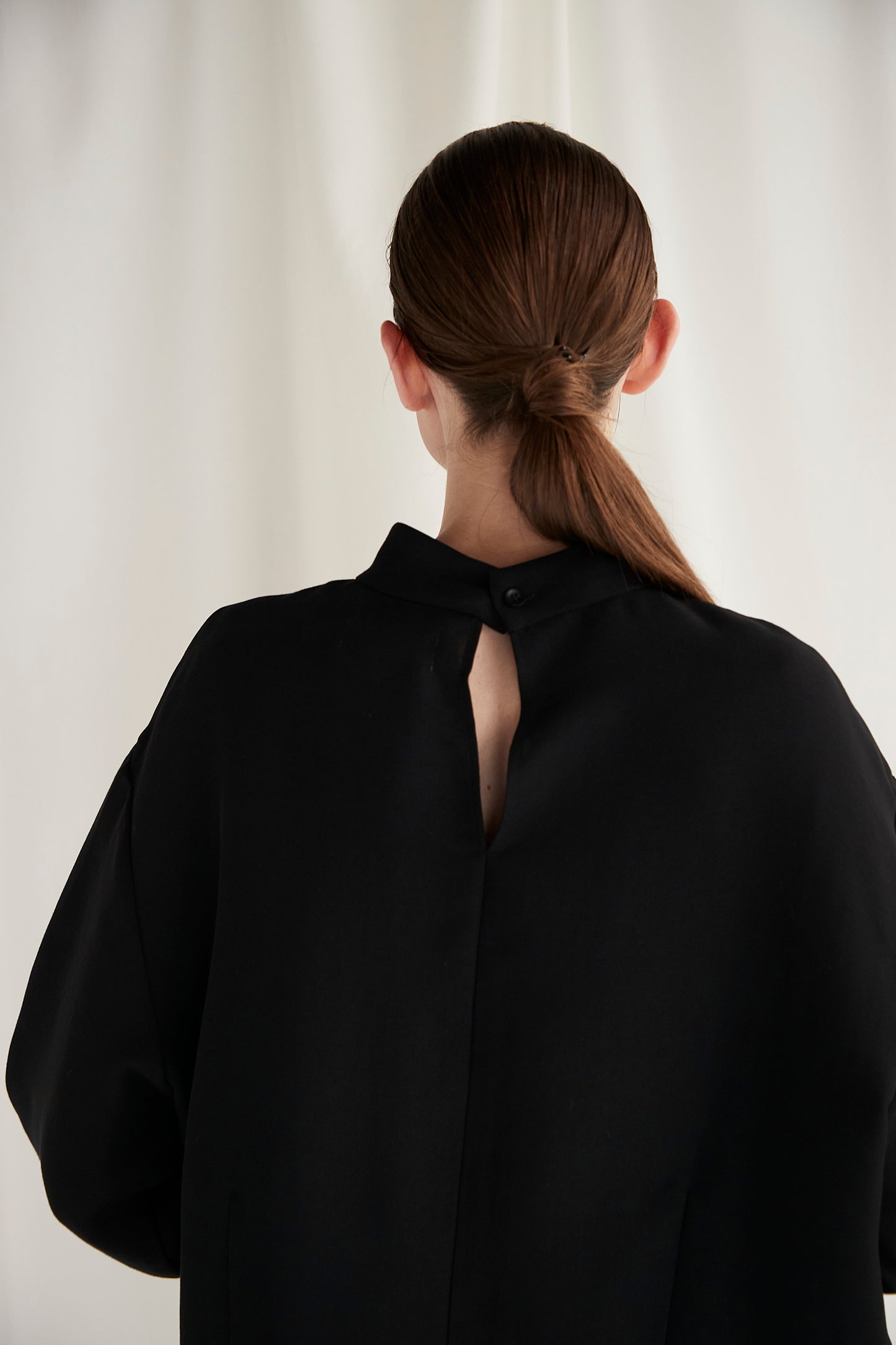 Stand Collar Cocoon Blouse