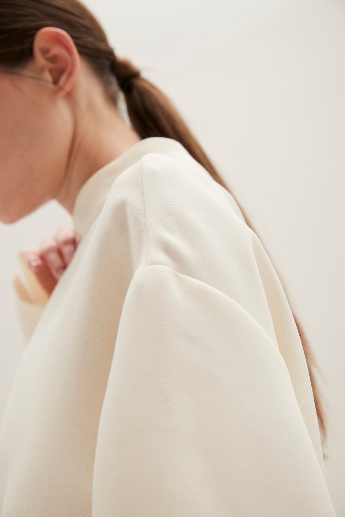 Stand Collar Cocoon Blouse