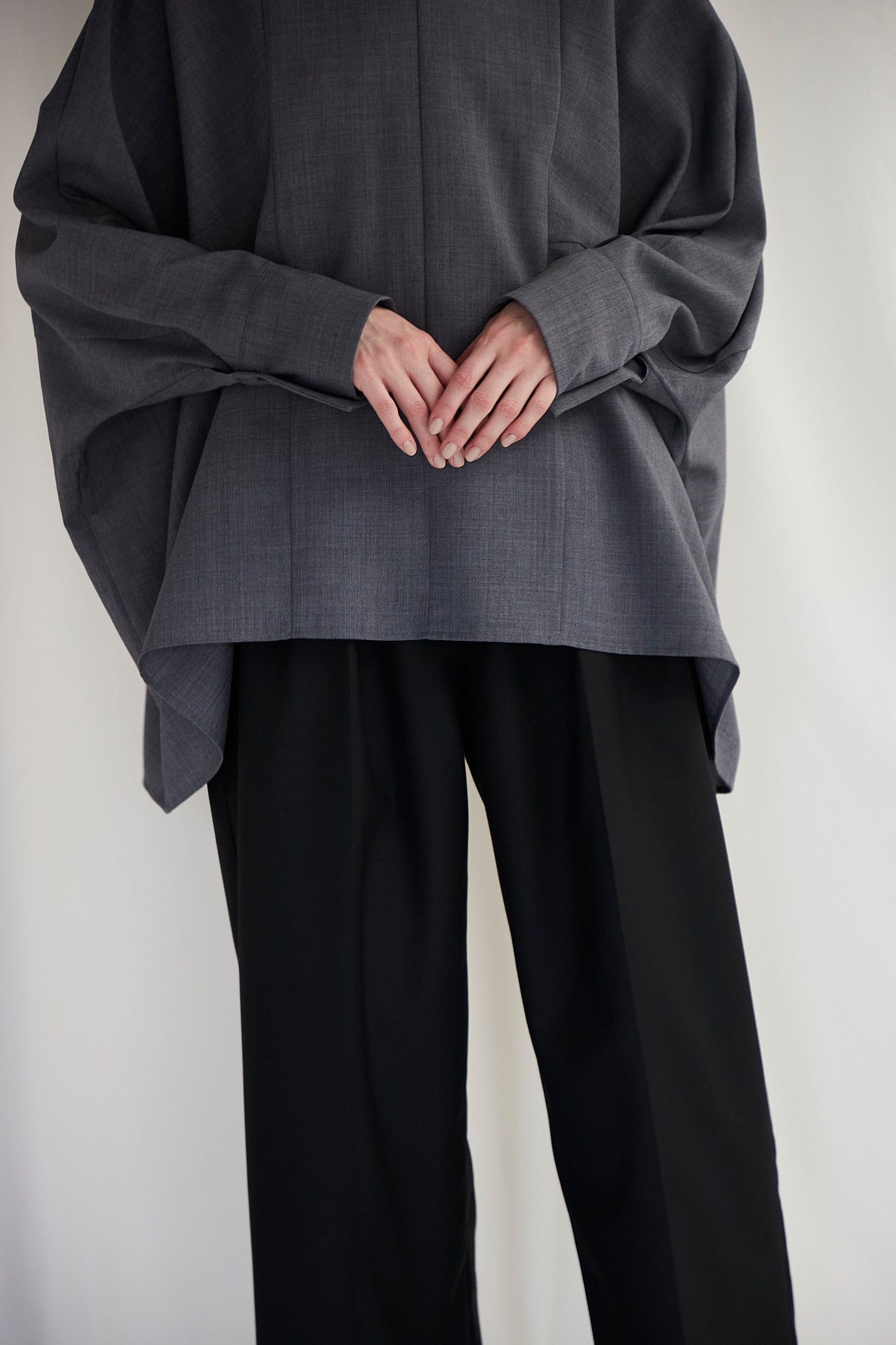 Poplin Drape Blouse