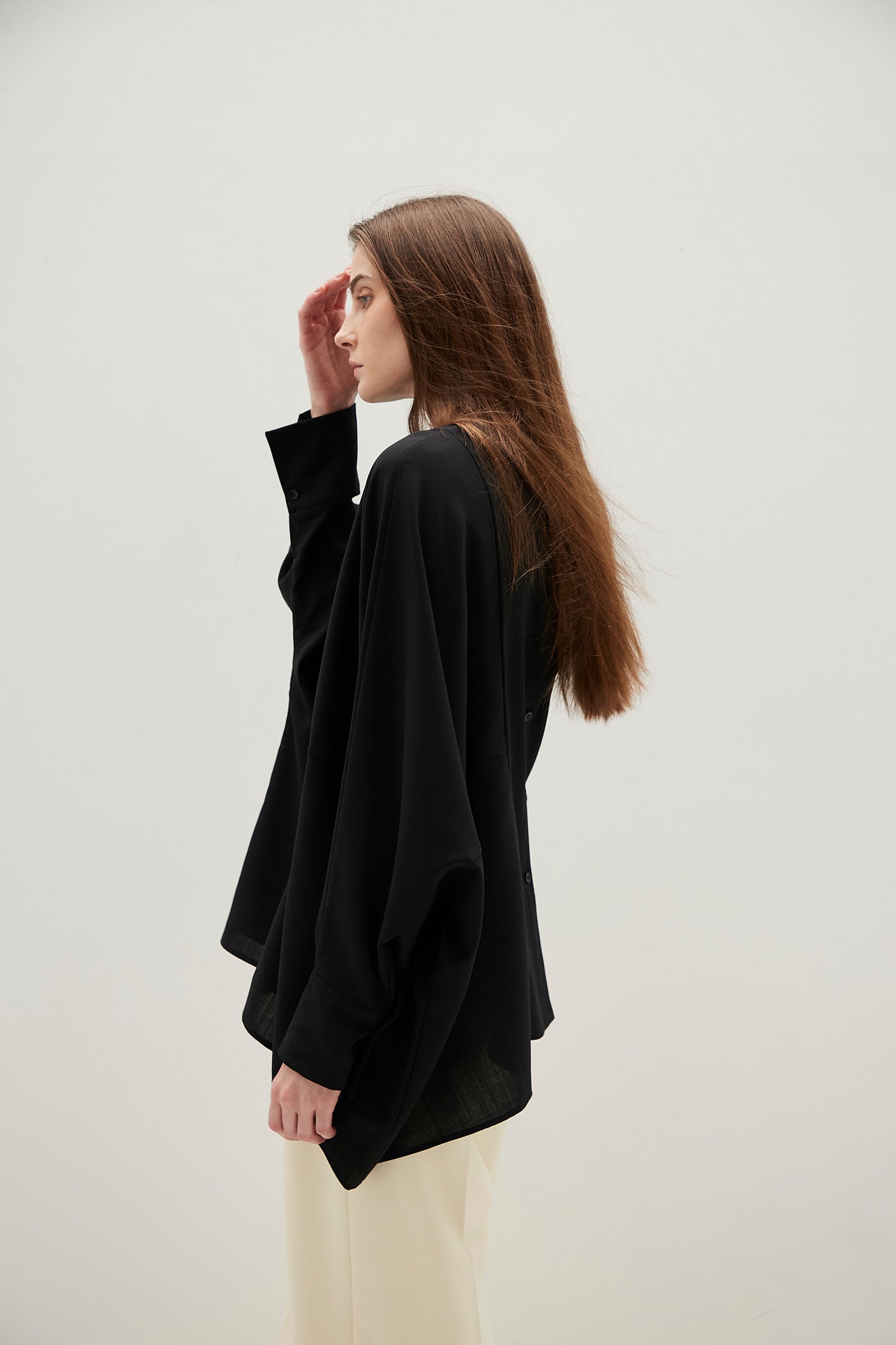 Poplin Drape Blouse