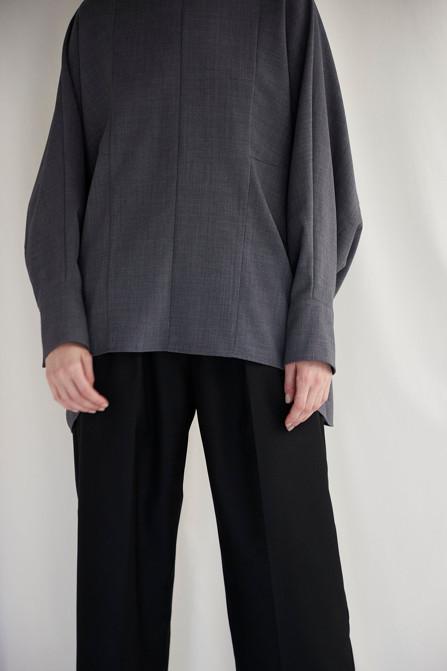 Poplin Drape Blouse
