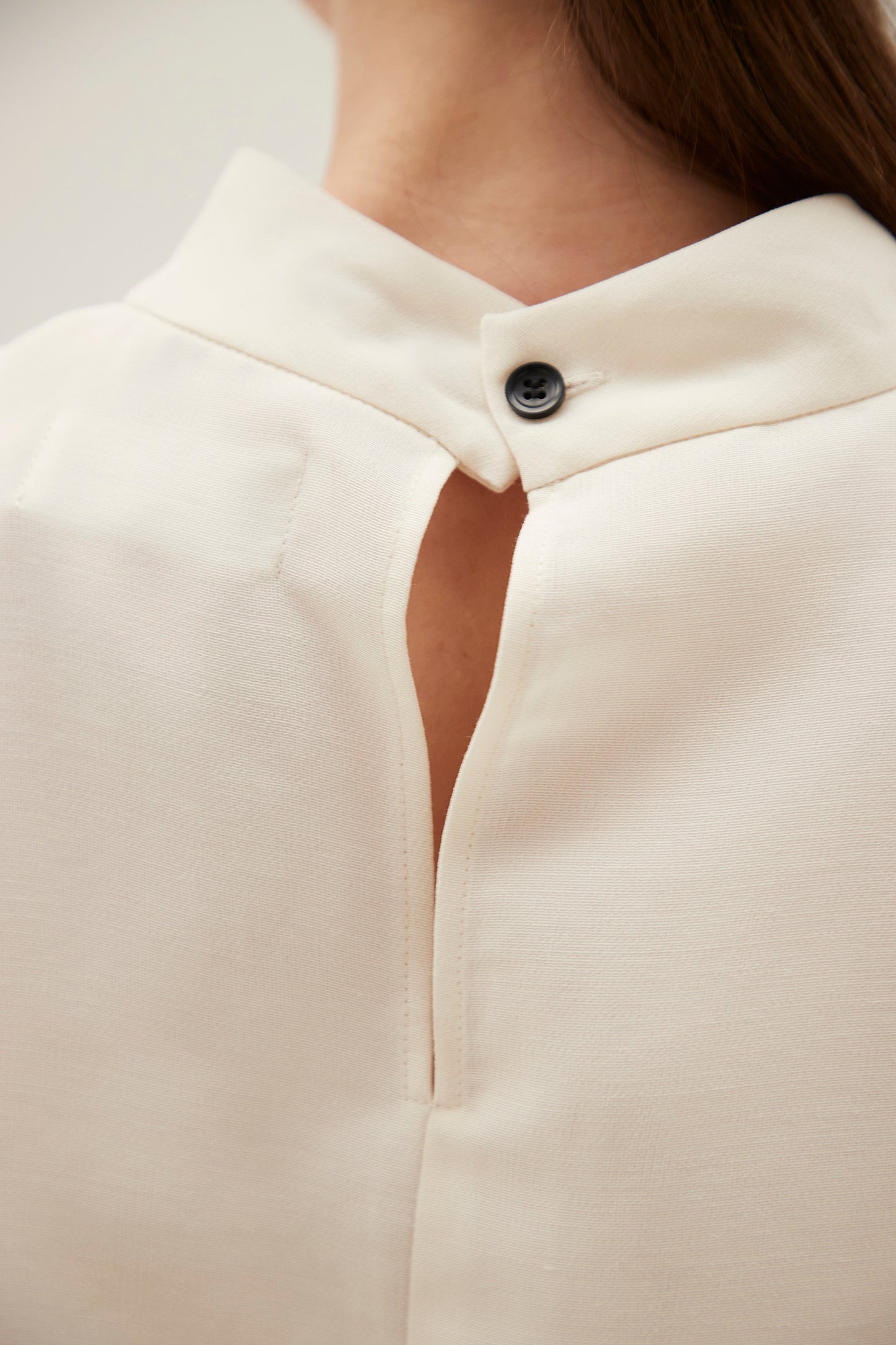 Stand Collar Cocoon Blouse