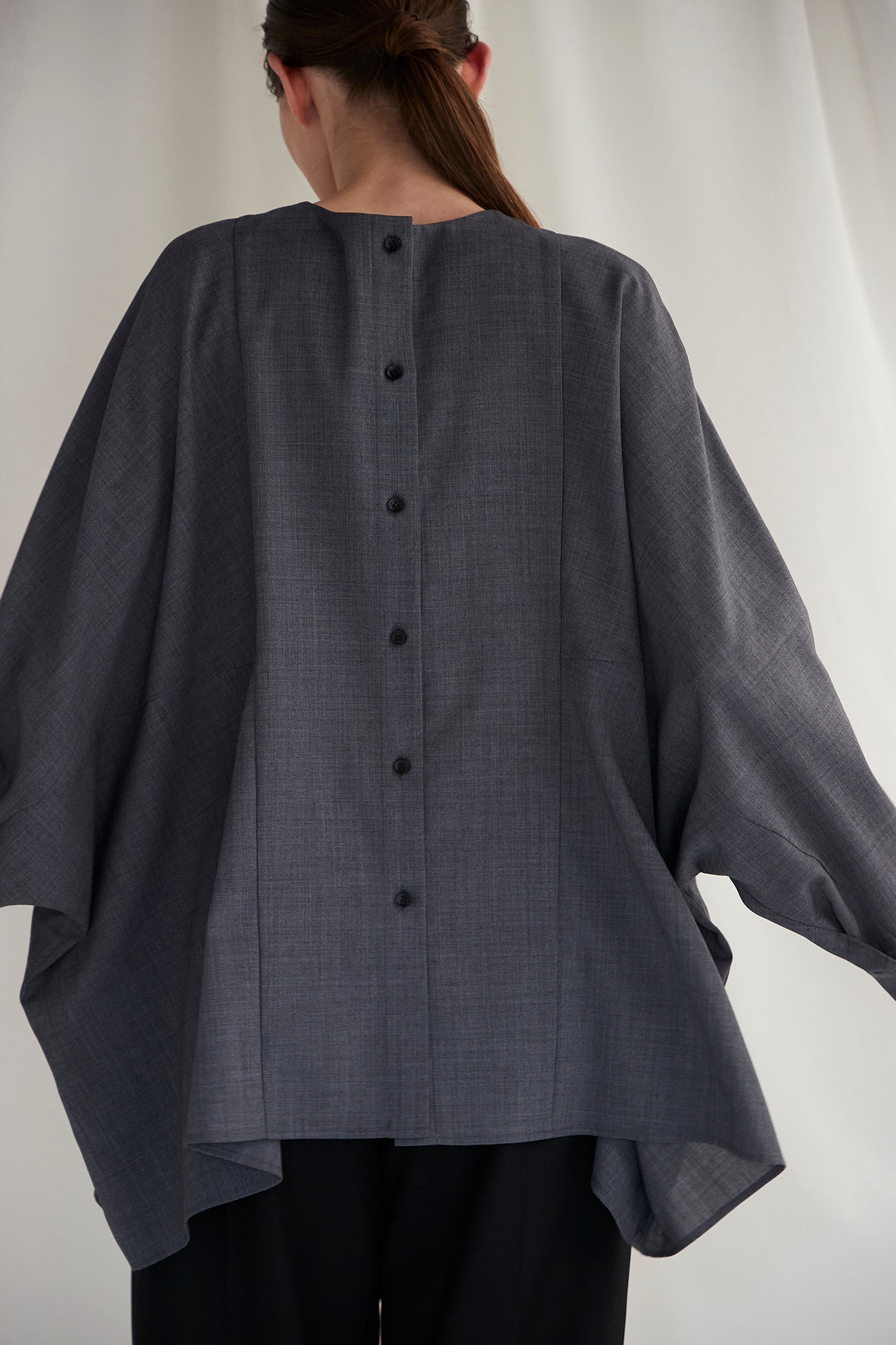 Poplin Drape Blouse