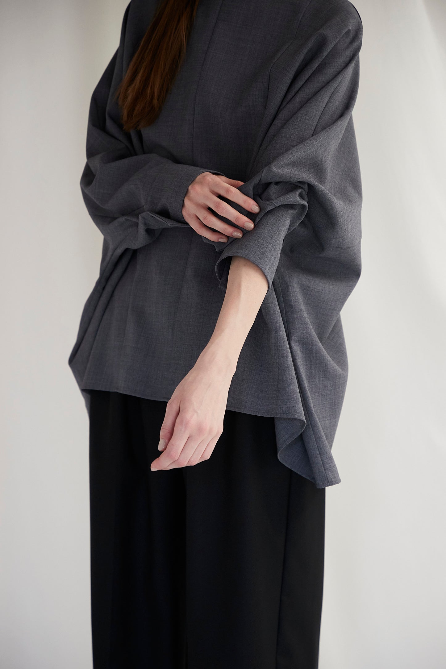 Poplin Drape Blouse