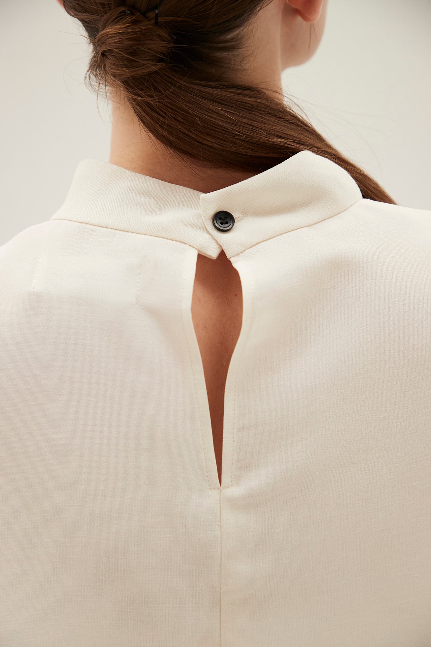 Stand Collar Cocoon Blouse