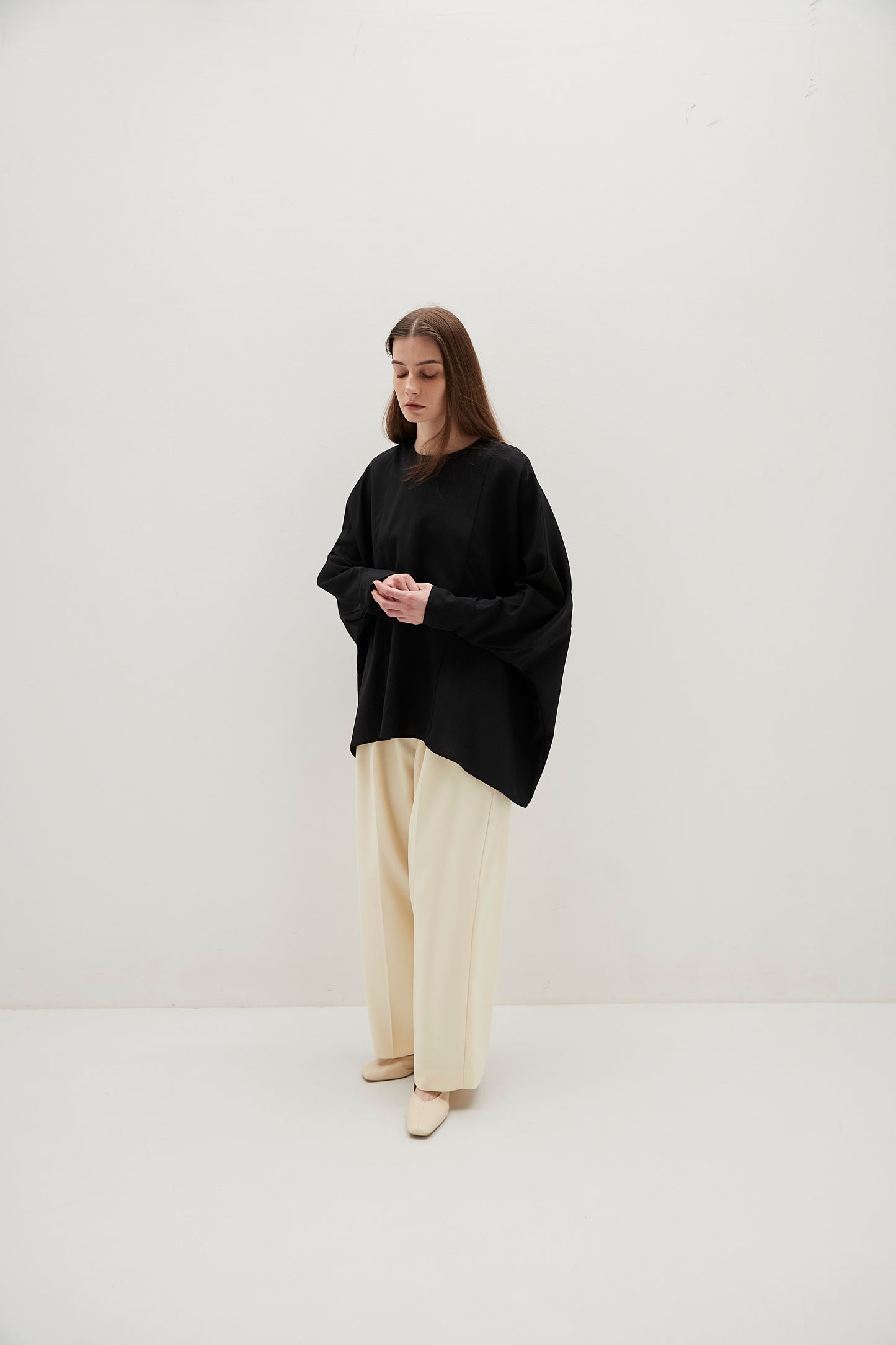 Poplin Drape Blouse
