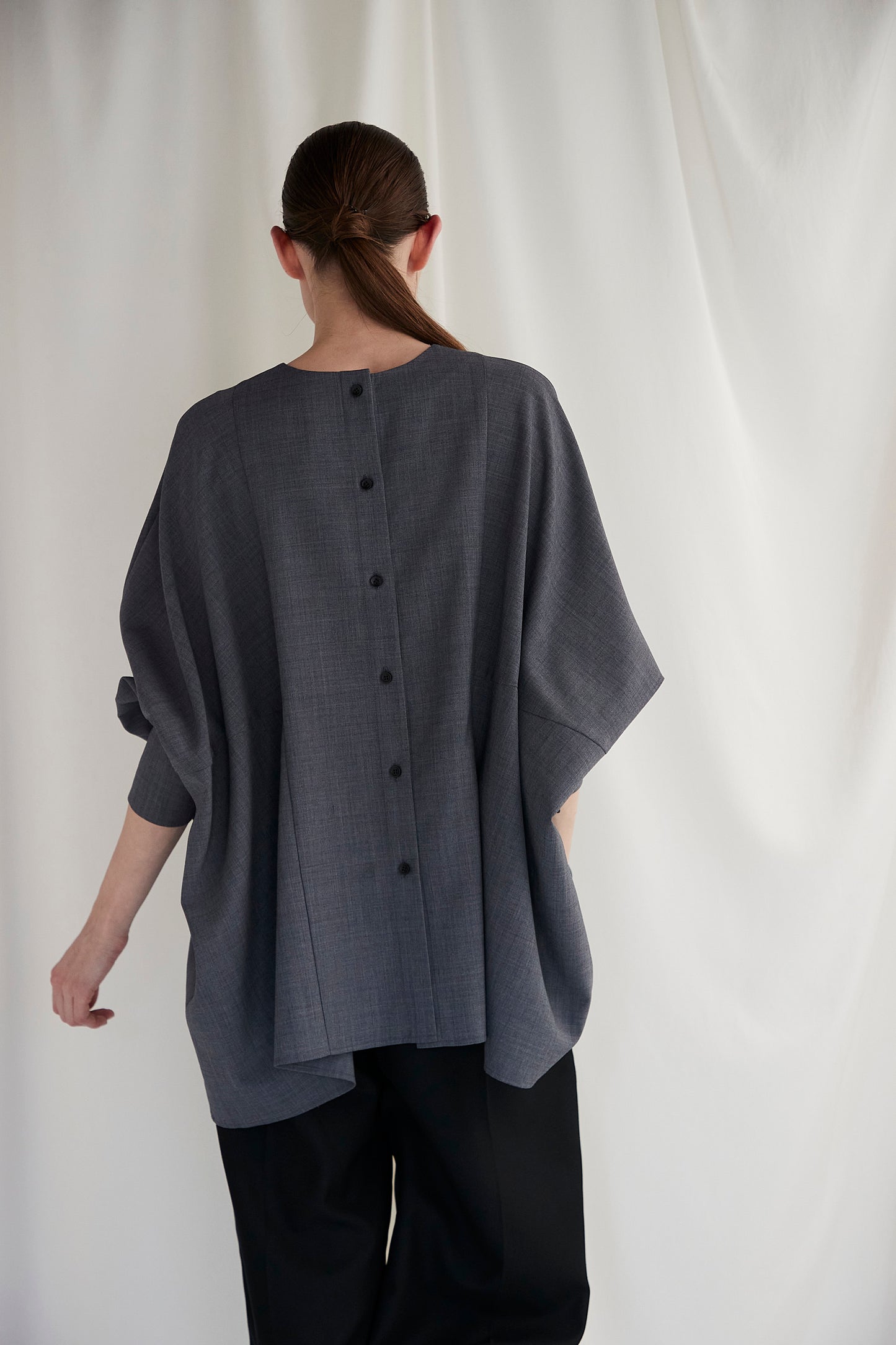 Poplin Drape Blouse