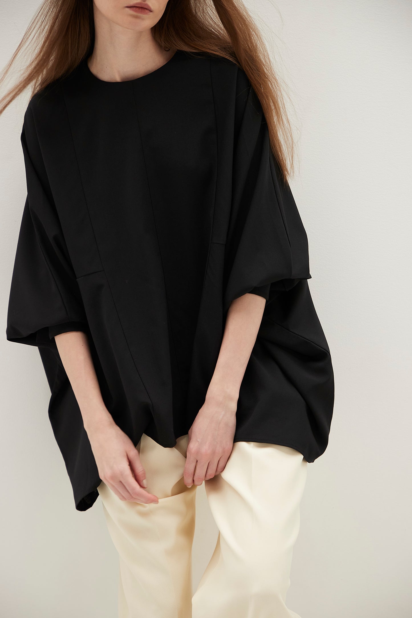 Poplin Drape Blouse