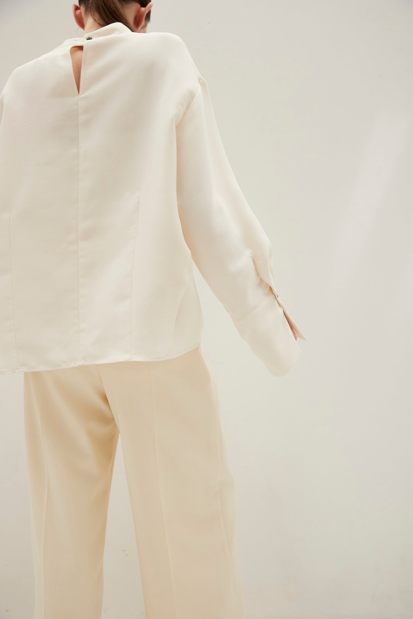 Stand Collar Cocoon Blouse