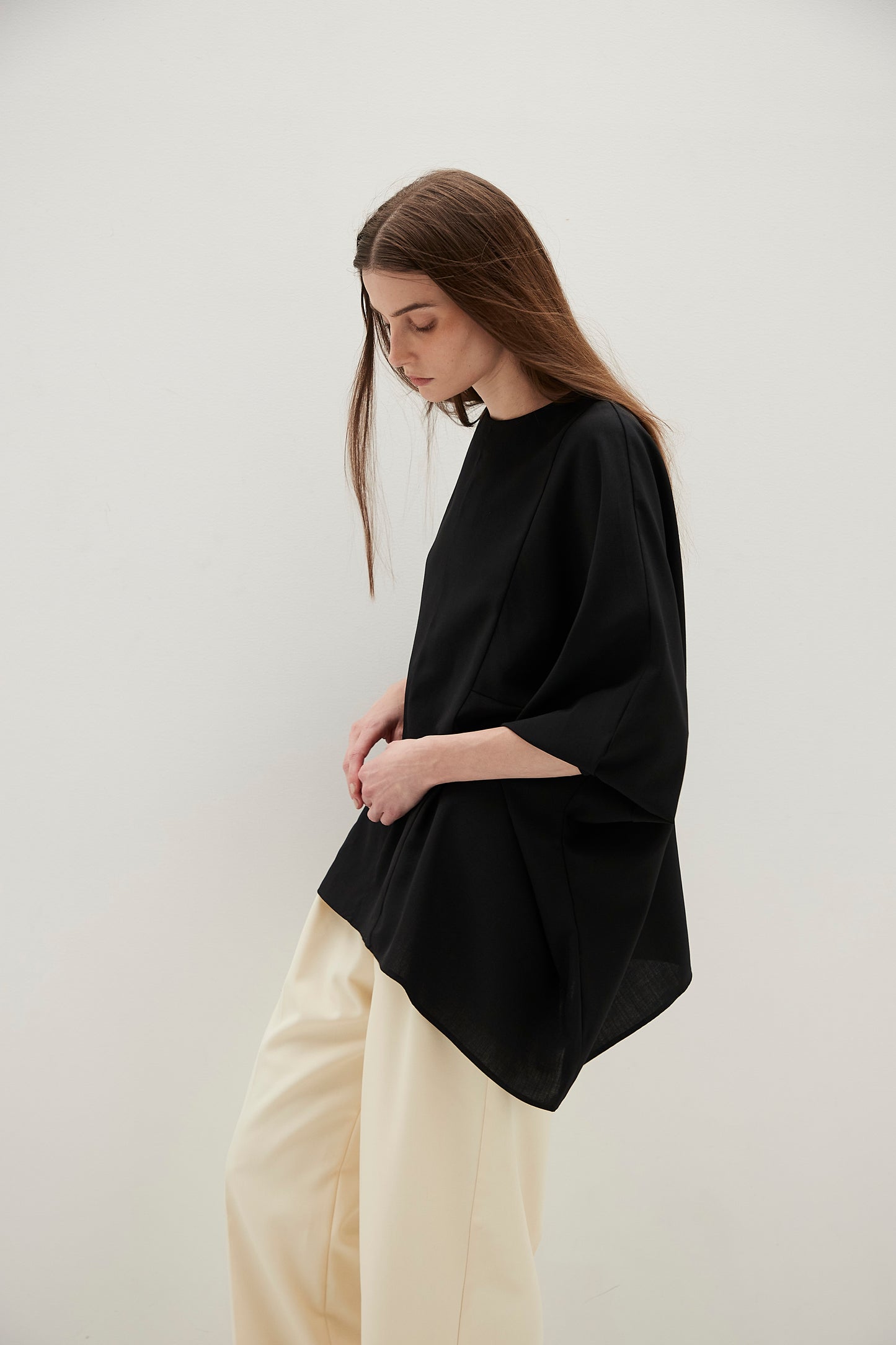 Poplin Drape Blouse