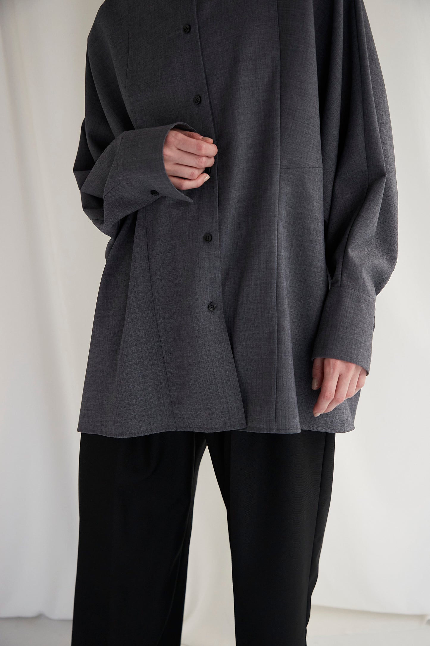 Poplin Drape Blouse