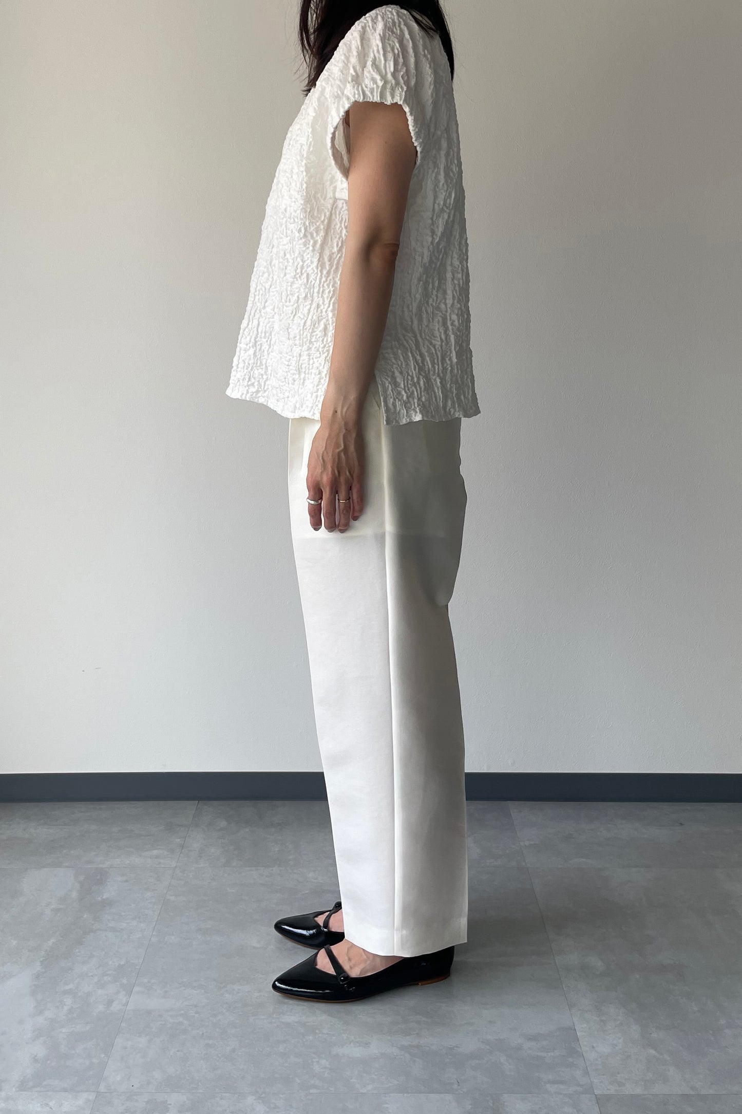 Silkey sheer Pants-BLACK