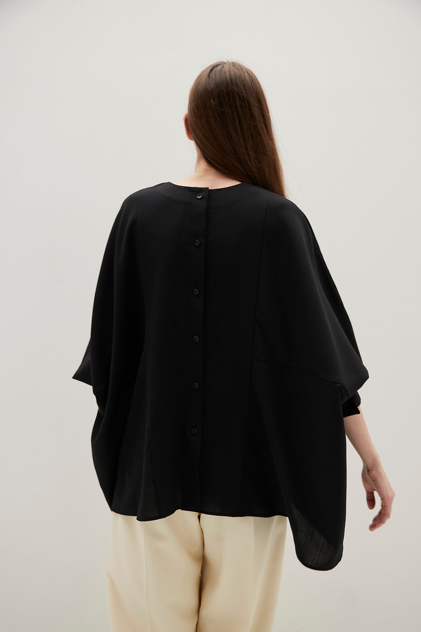Poplin Drape Blouse