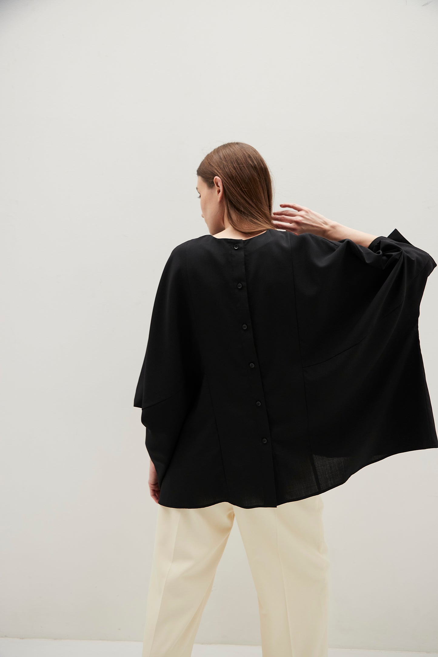 Poplin Drape Blouse