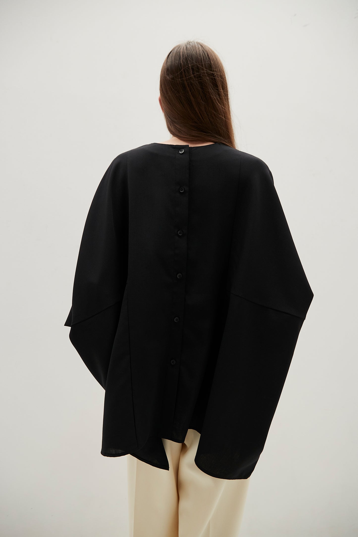 Poplin Drape Blouse