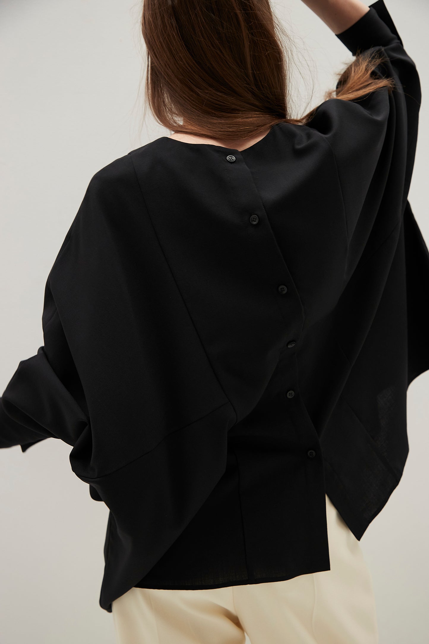Poplin Drape Blouse