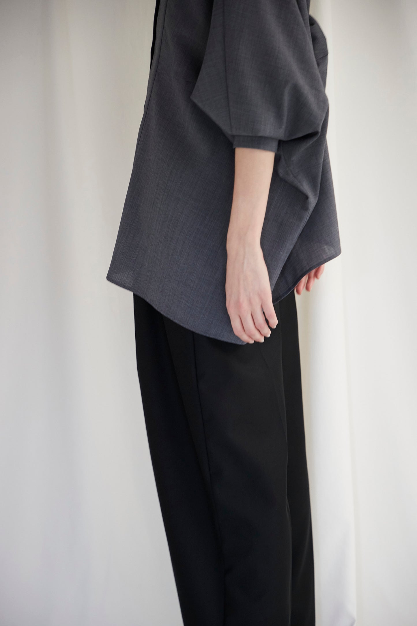 Poplin Drape Blouse