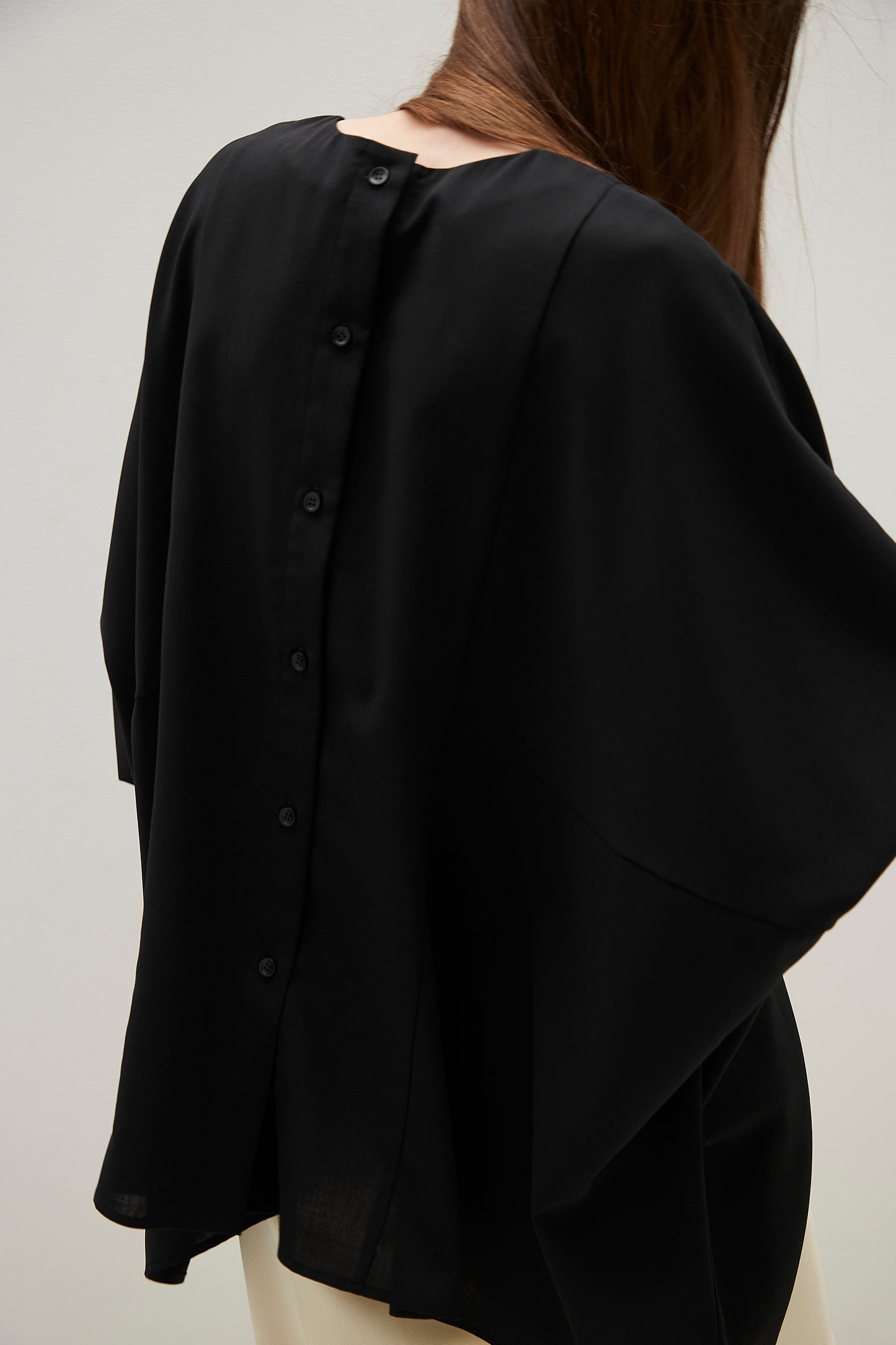 Poplin Drape Blouse