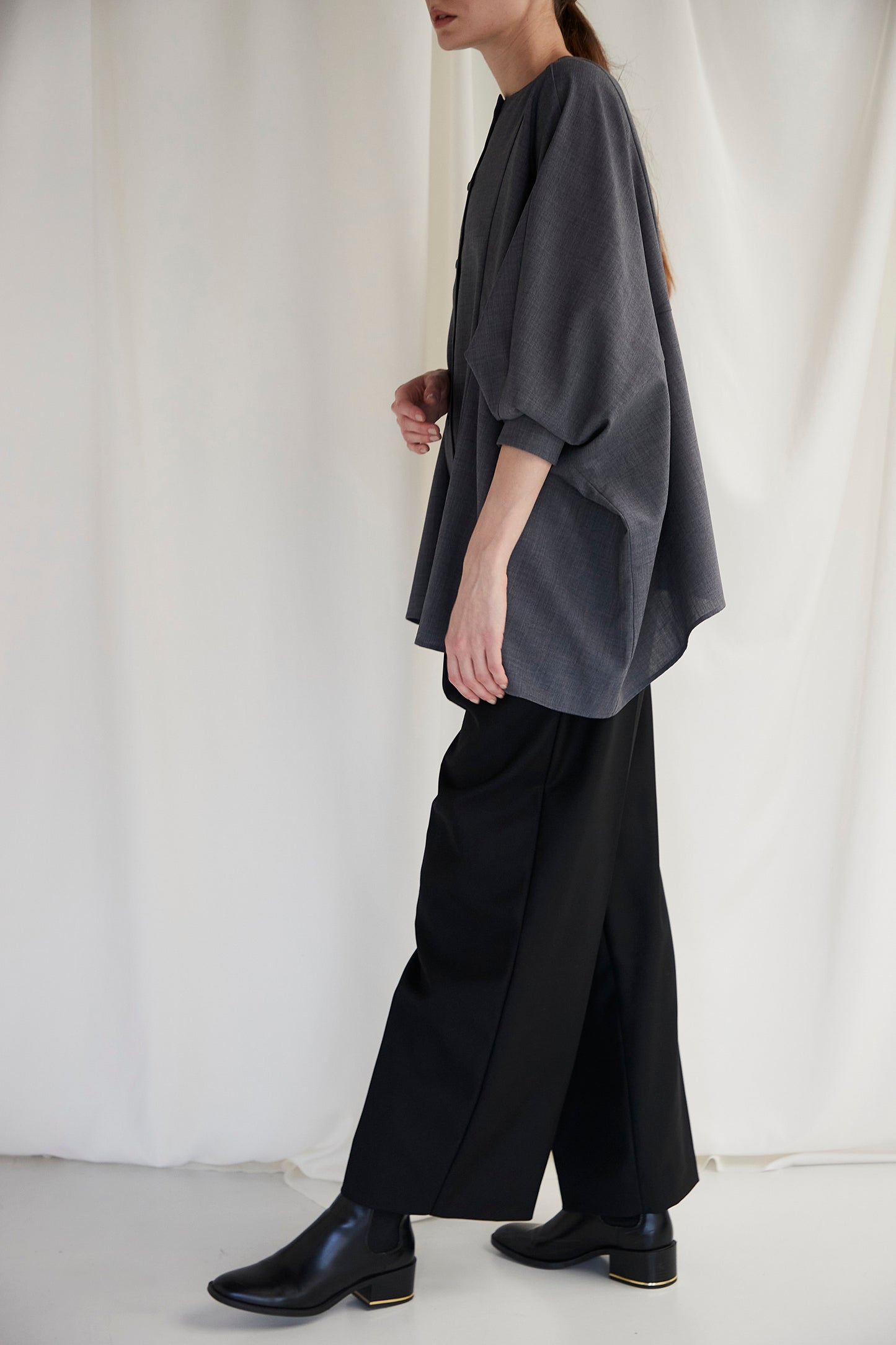 Poplin Drape Blouse