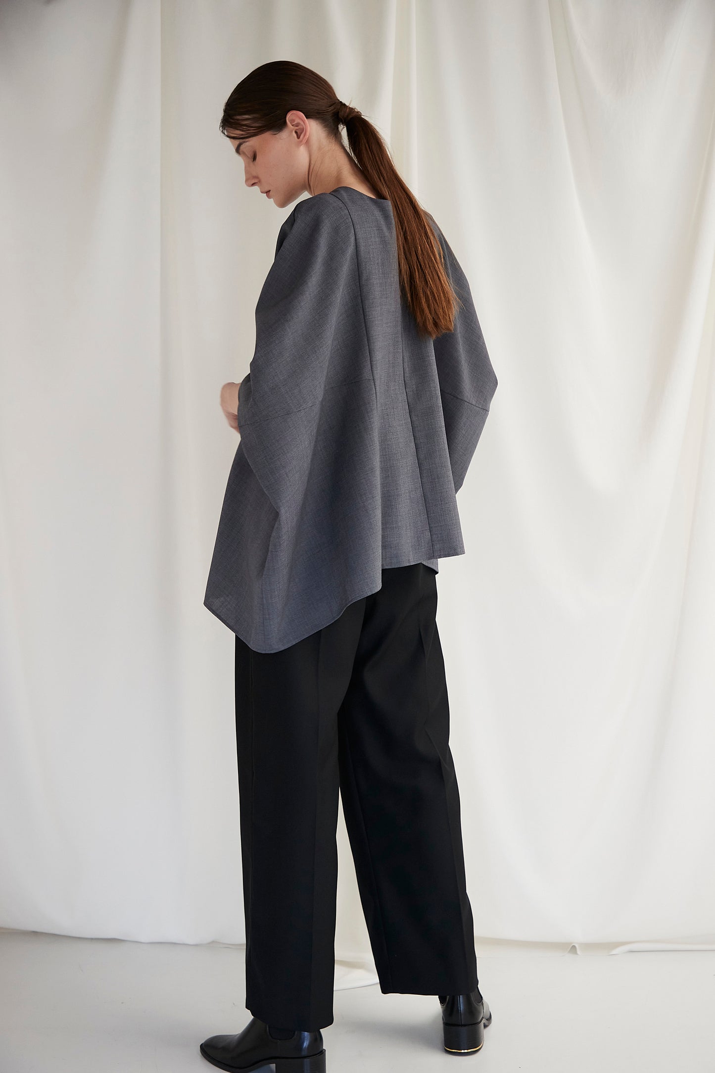 Poplin Drape Blouse