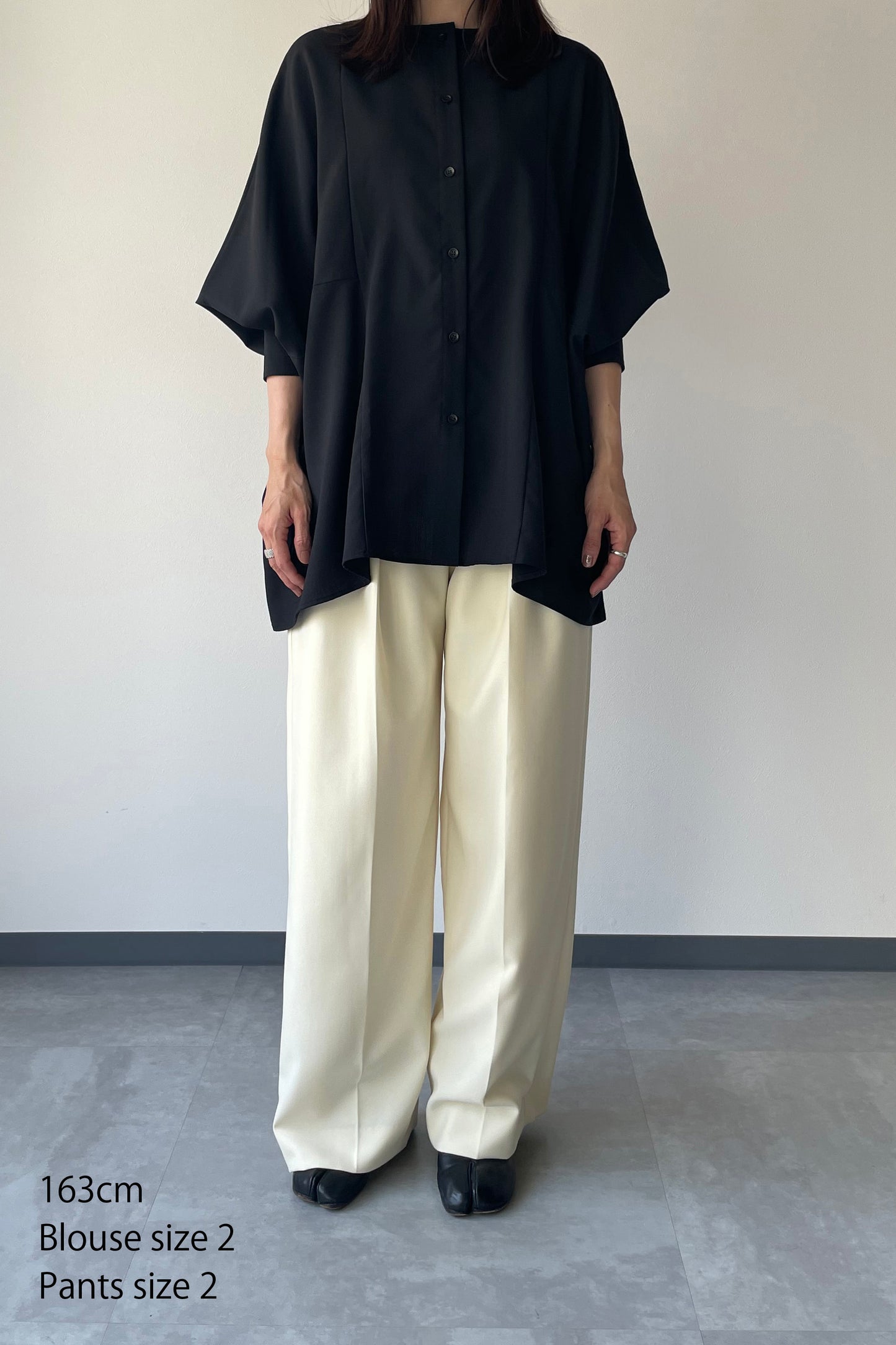 Poplin Drape Blouse