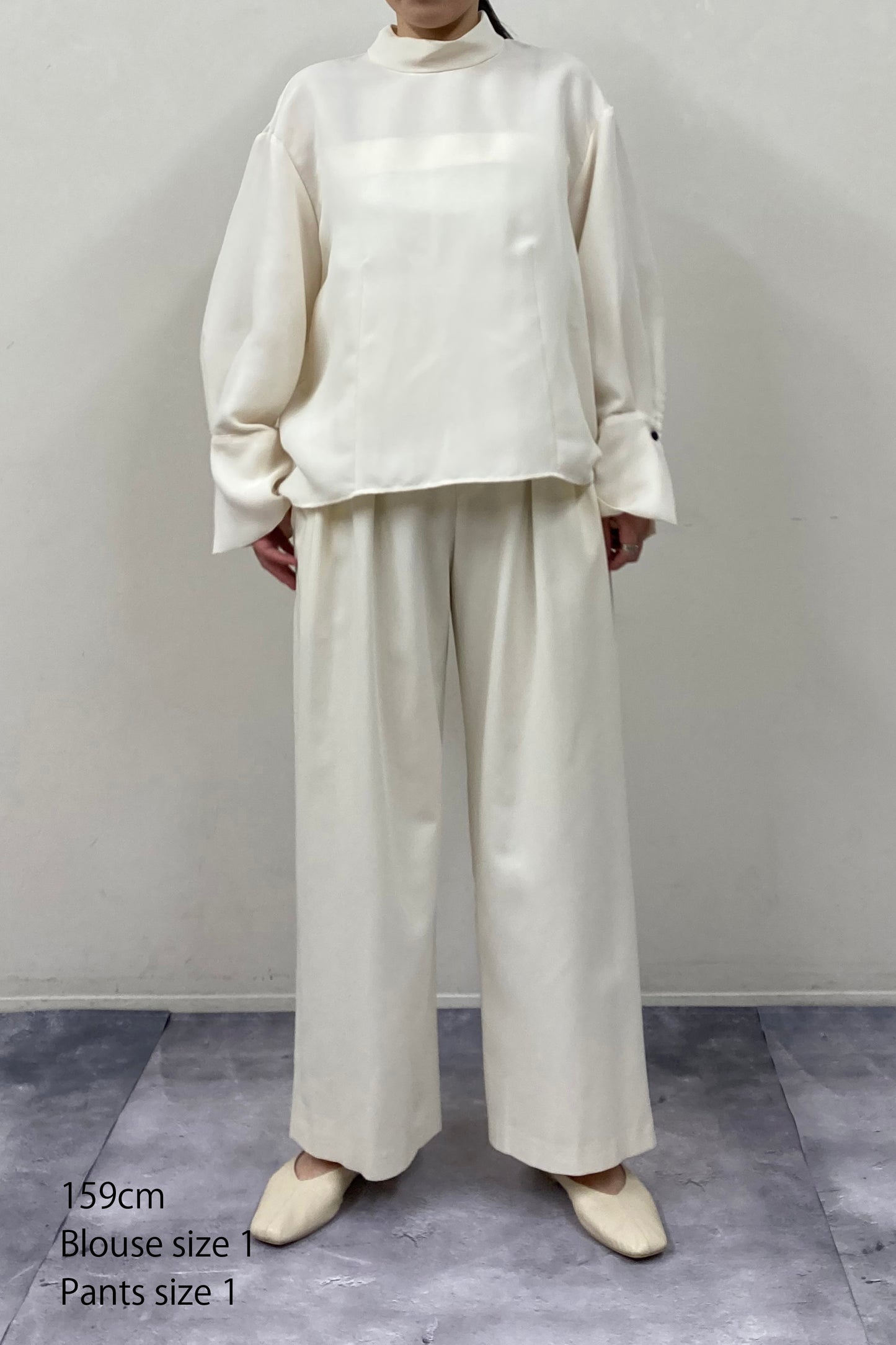 Stand Collar Cocoon Blouse