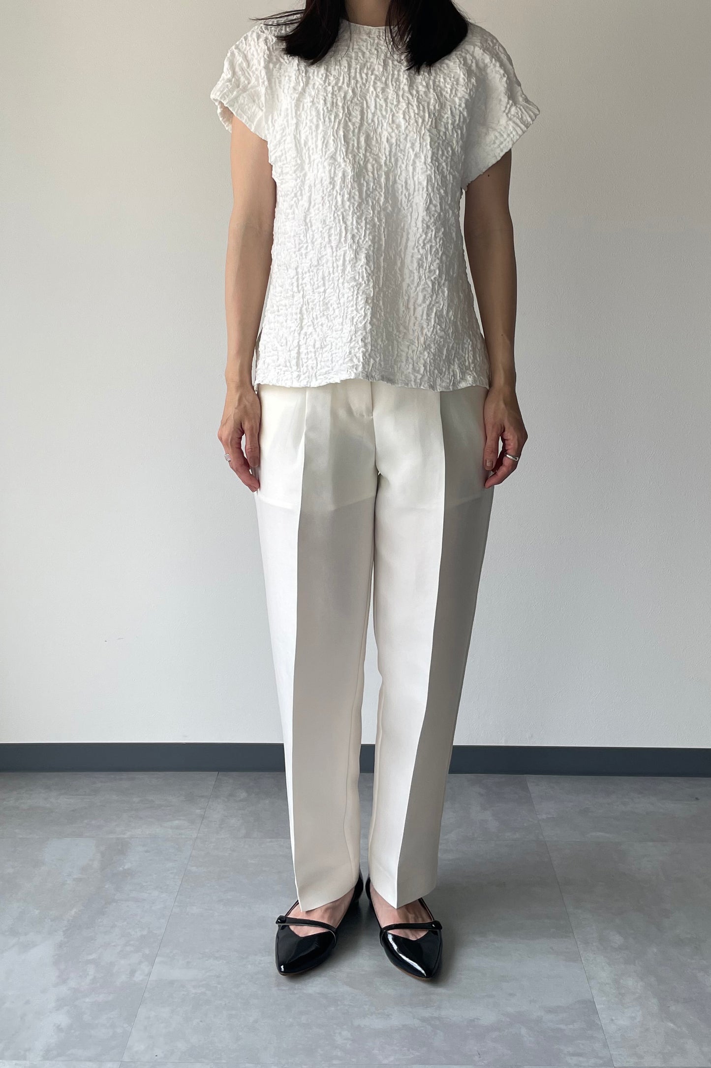 Silkey sheer Pants-BLACK