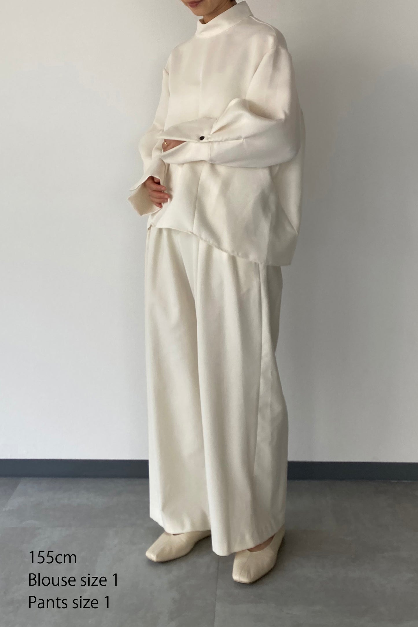 Stand Collar Cocoon Blouse