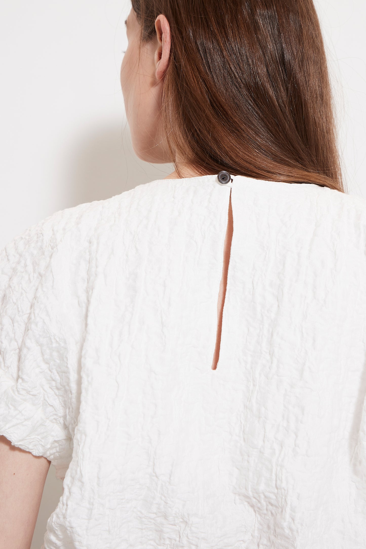 Gather sleeve jacquard Blouse