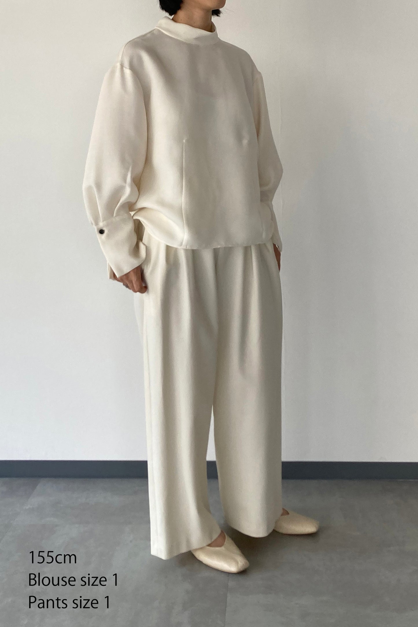 Stand Collar Cocoon Blouse