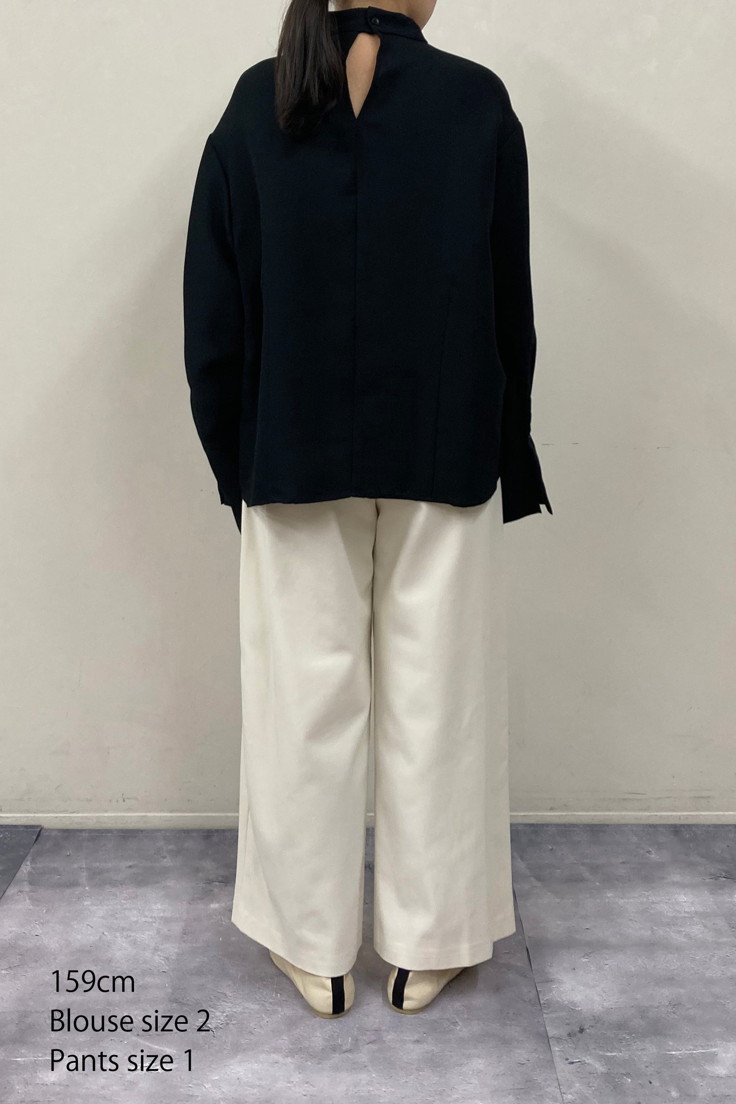 Stand Collar Cocoon Blouse
