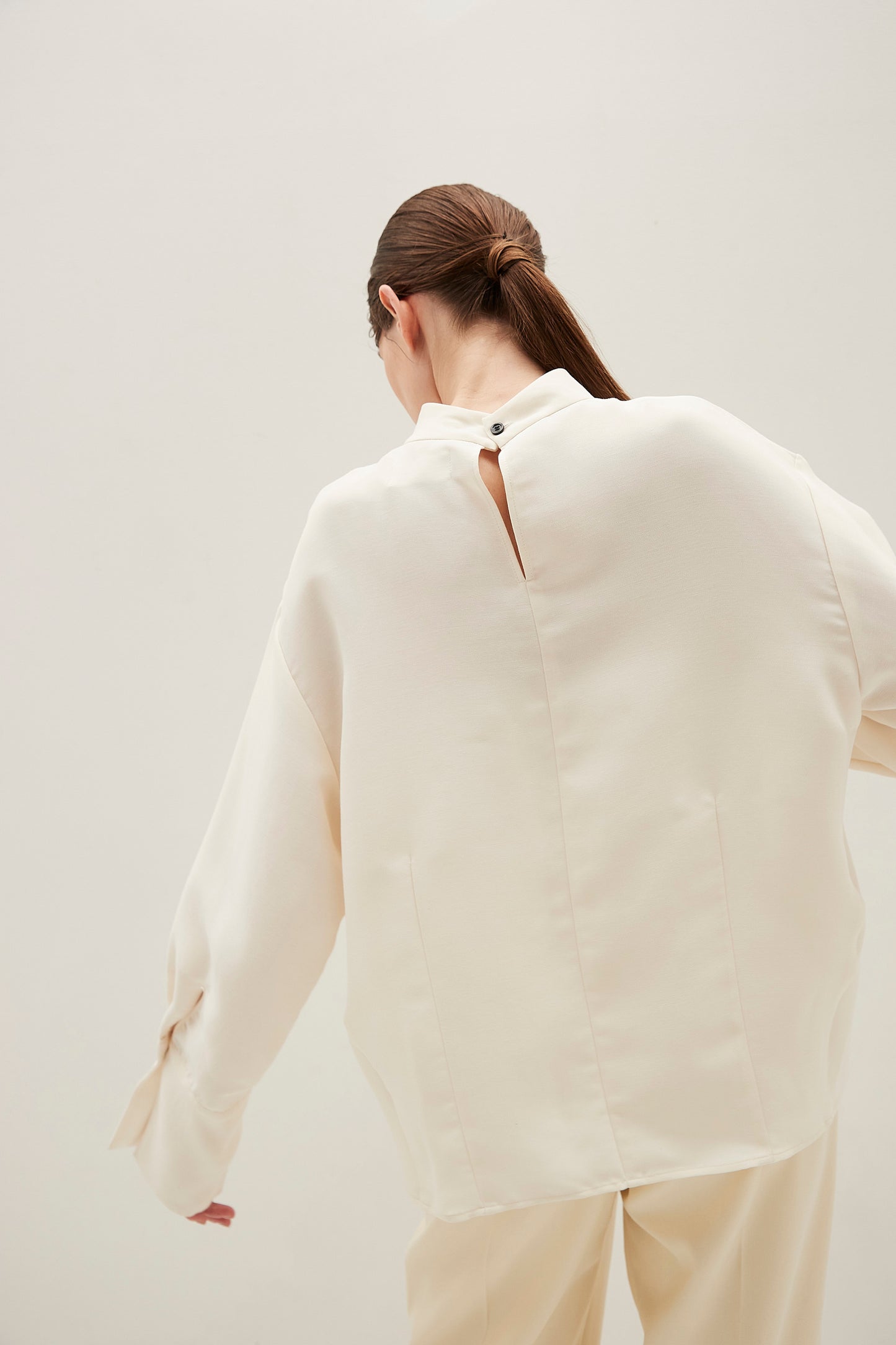 Stand Collar Cocoon Blouse