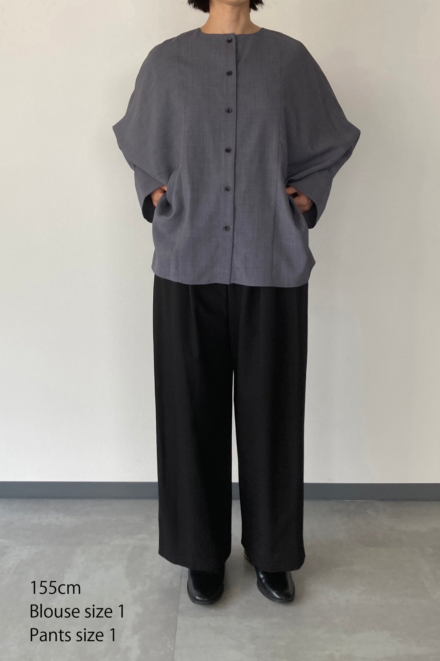 Poplin Drape Blouse