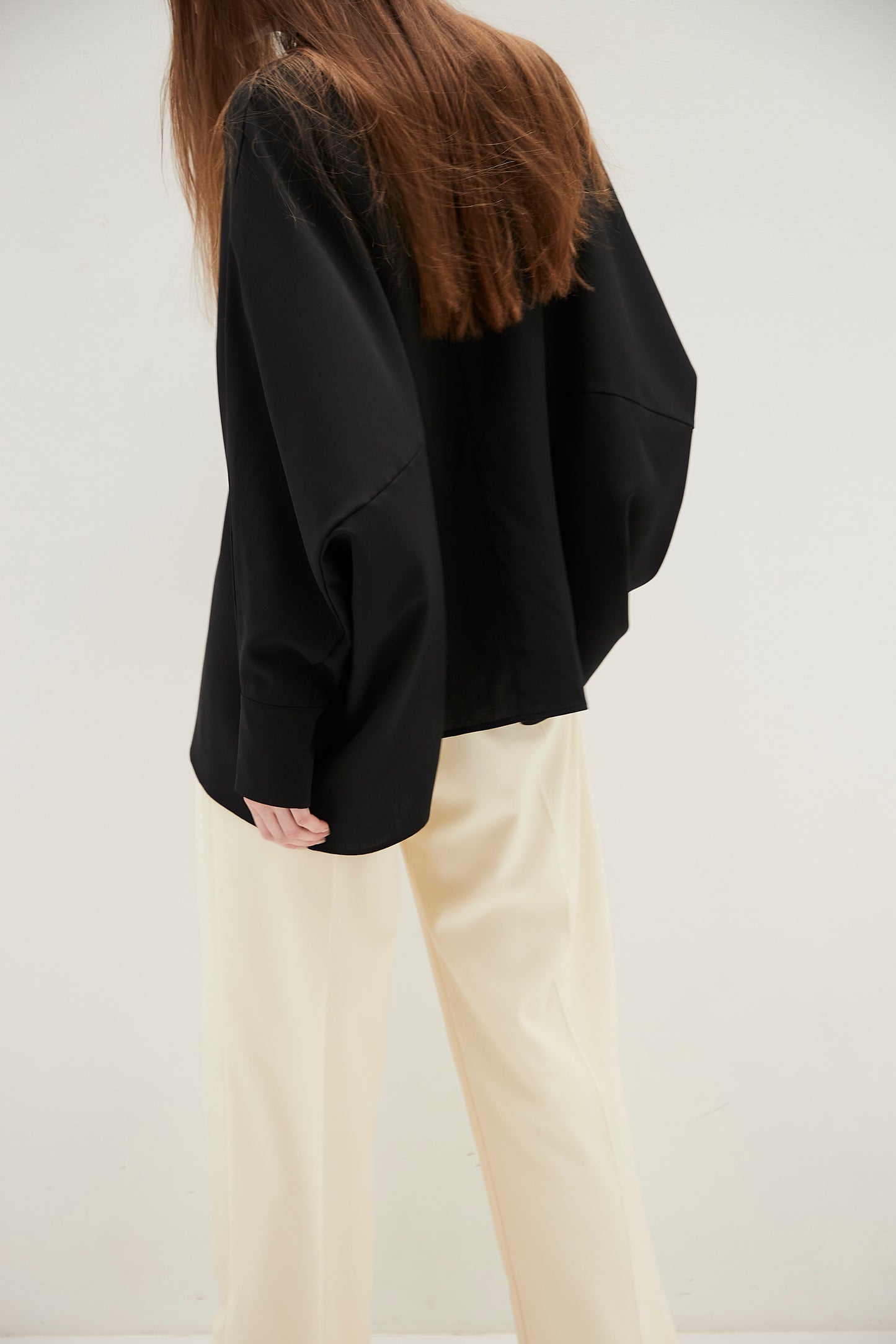 Poplin Drape Blouse