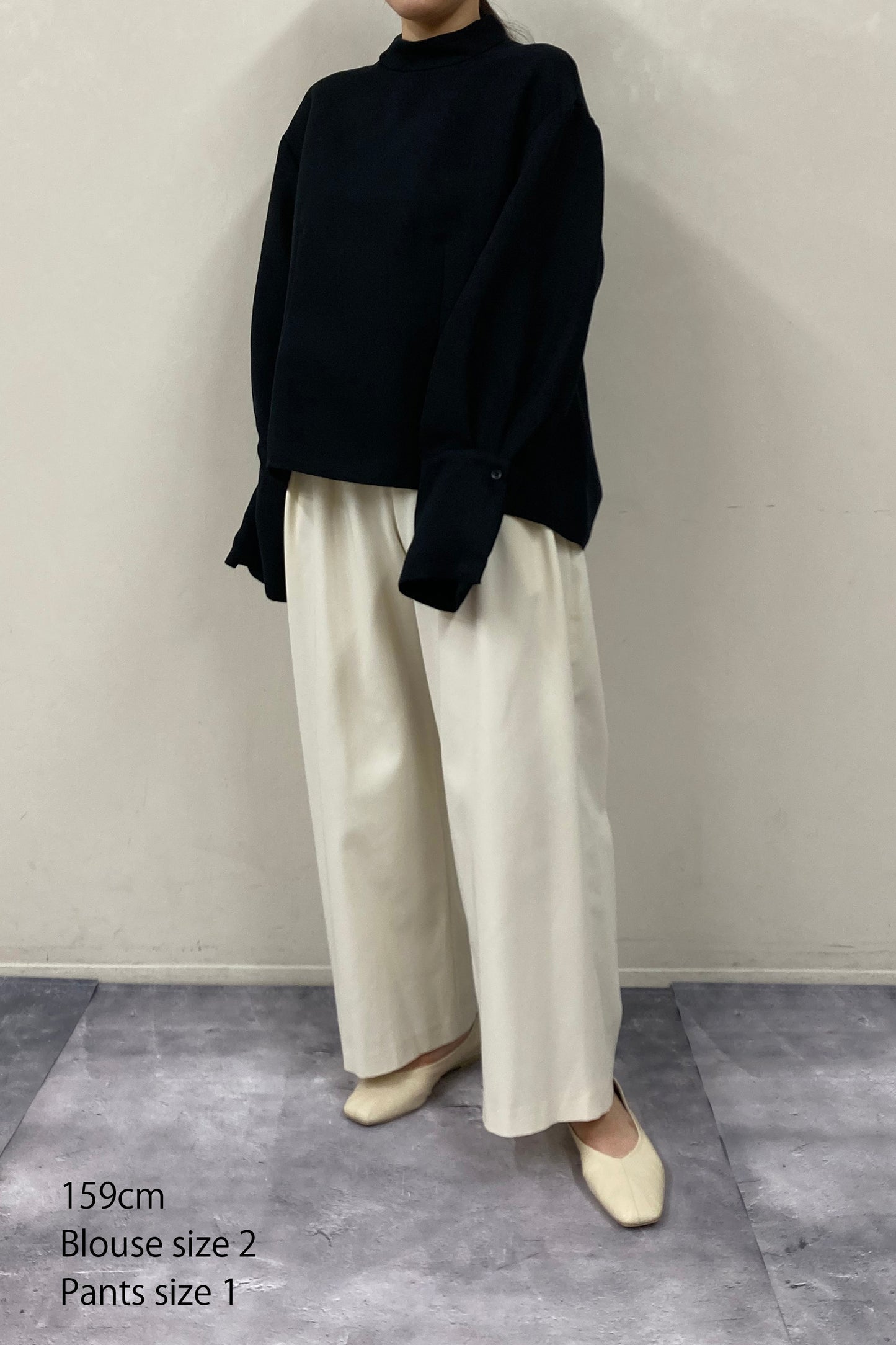 Stand Collar Cocoon Blouse