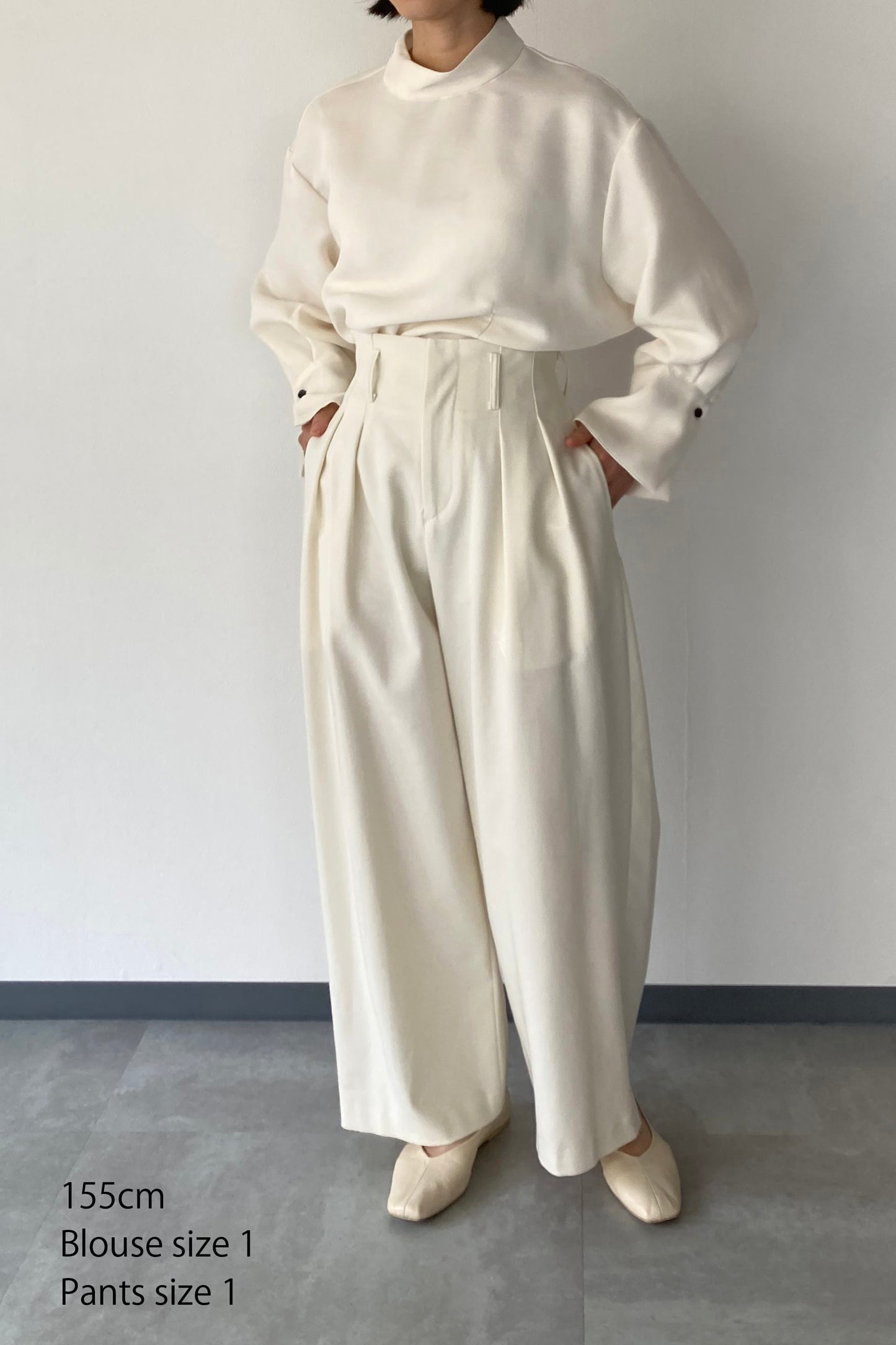 Stand Collar Cocoon Blouse
