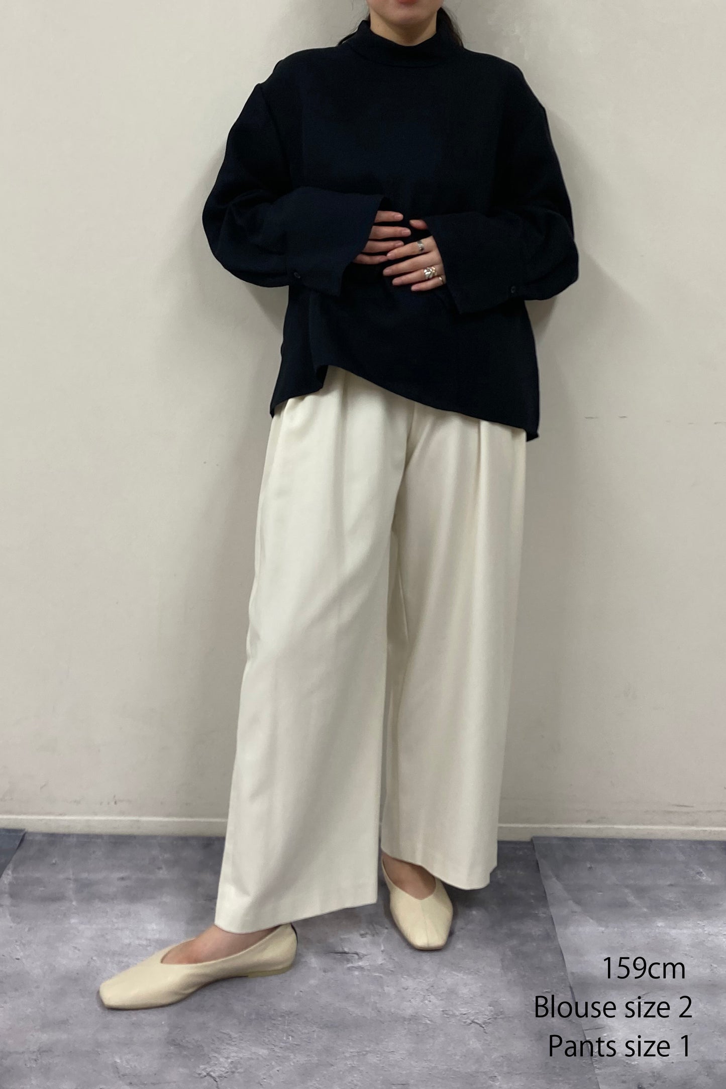Stand Collar Cocoon Blouse
