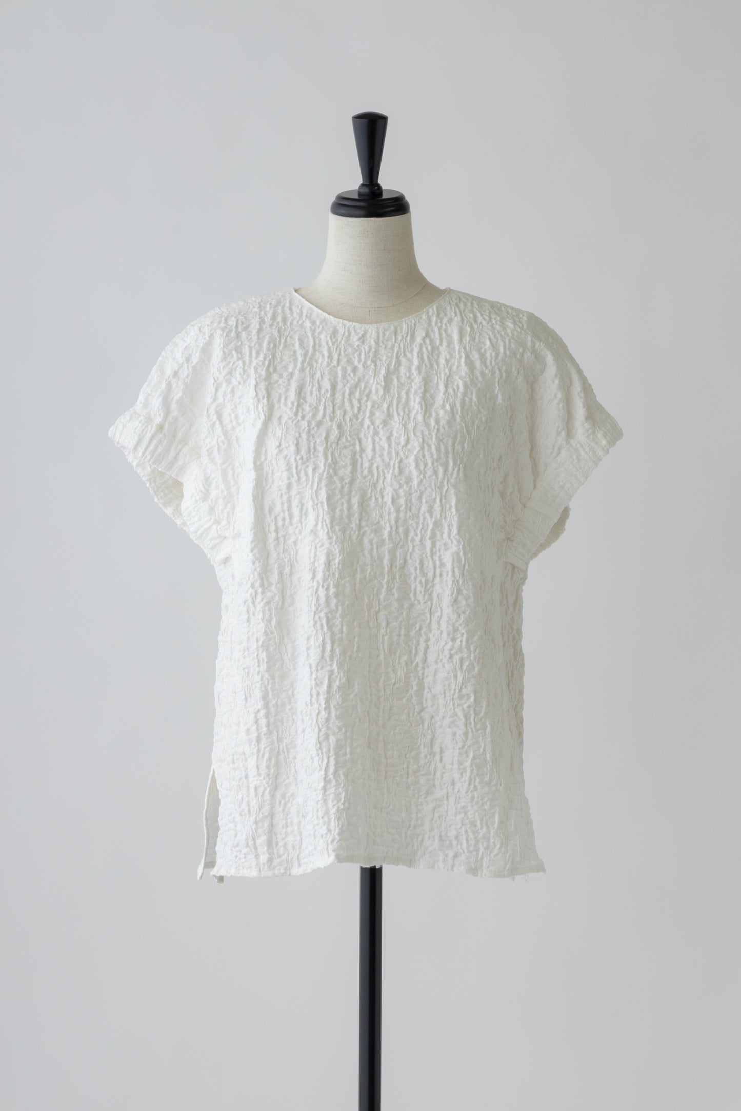 Gather sleeve jacquard Blouse