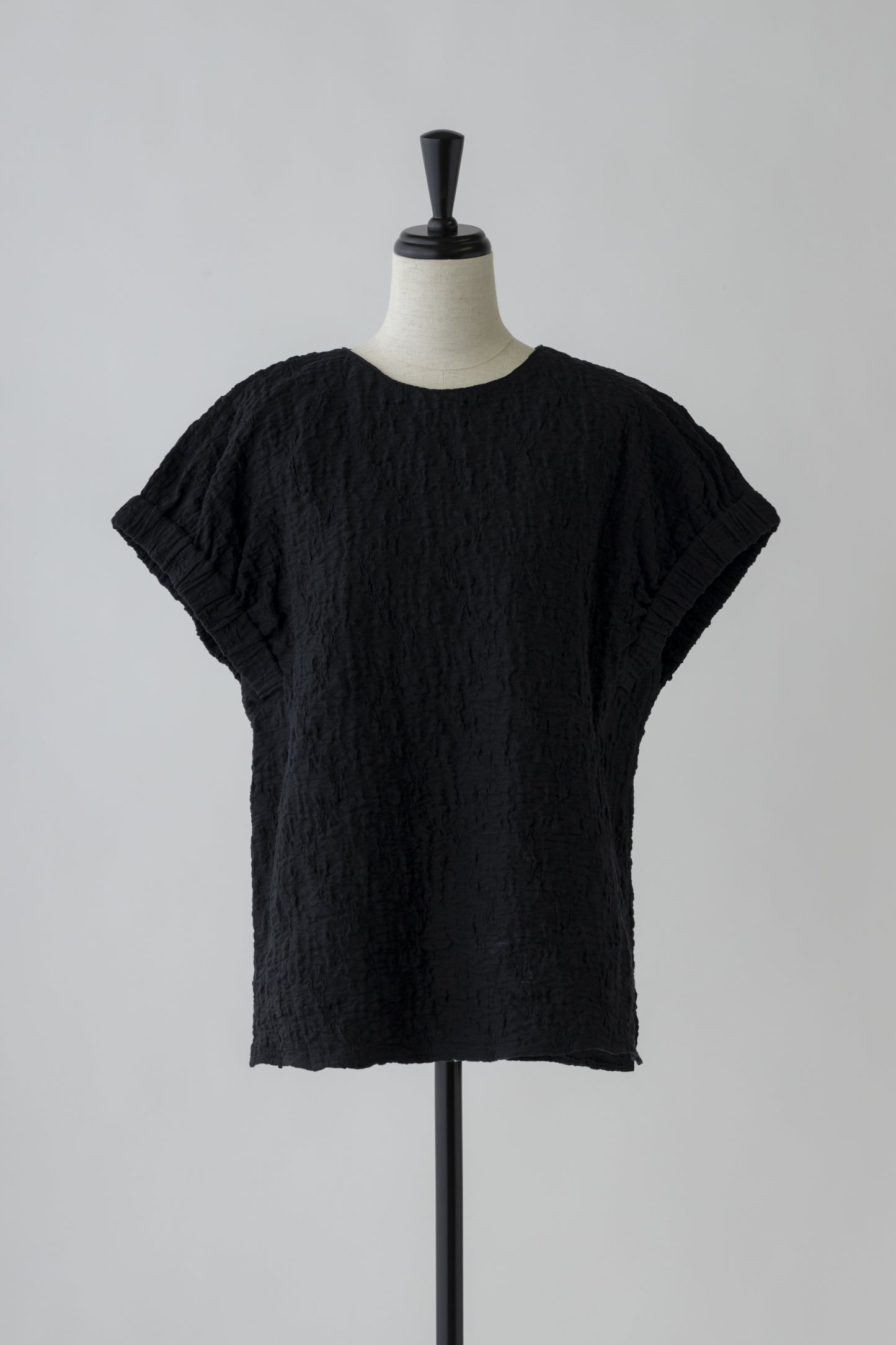 Gather sleeve jacquard Blouse